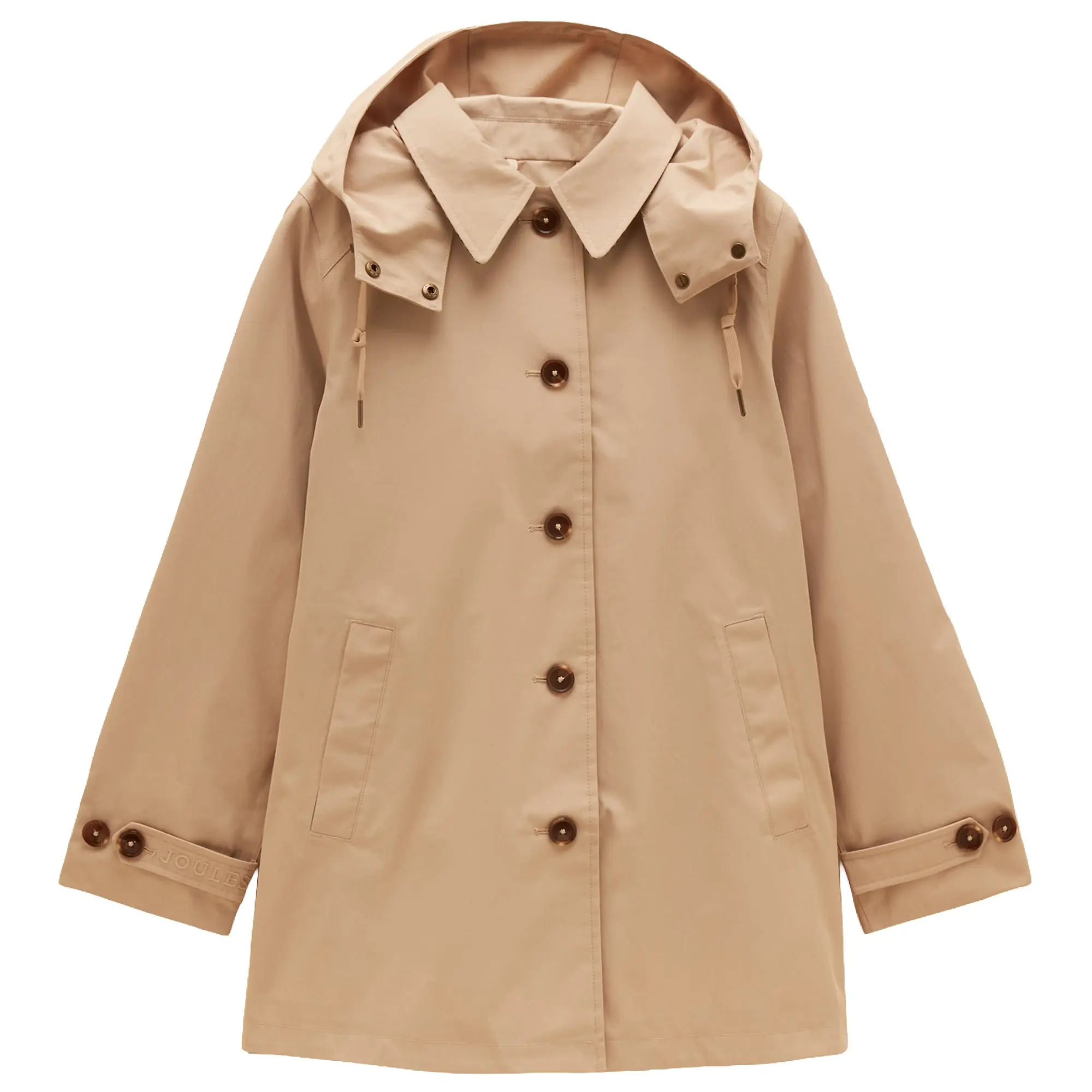 Product image 1 of 12 of Joules Women's Rainmore Waterproof Button Through Raincoat - Tan Brown