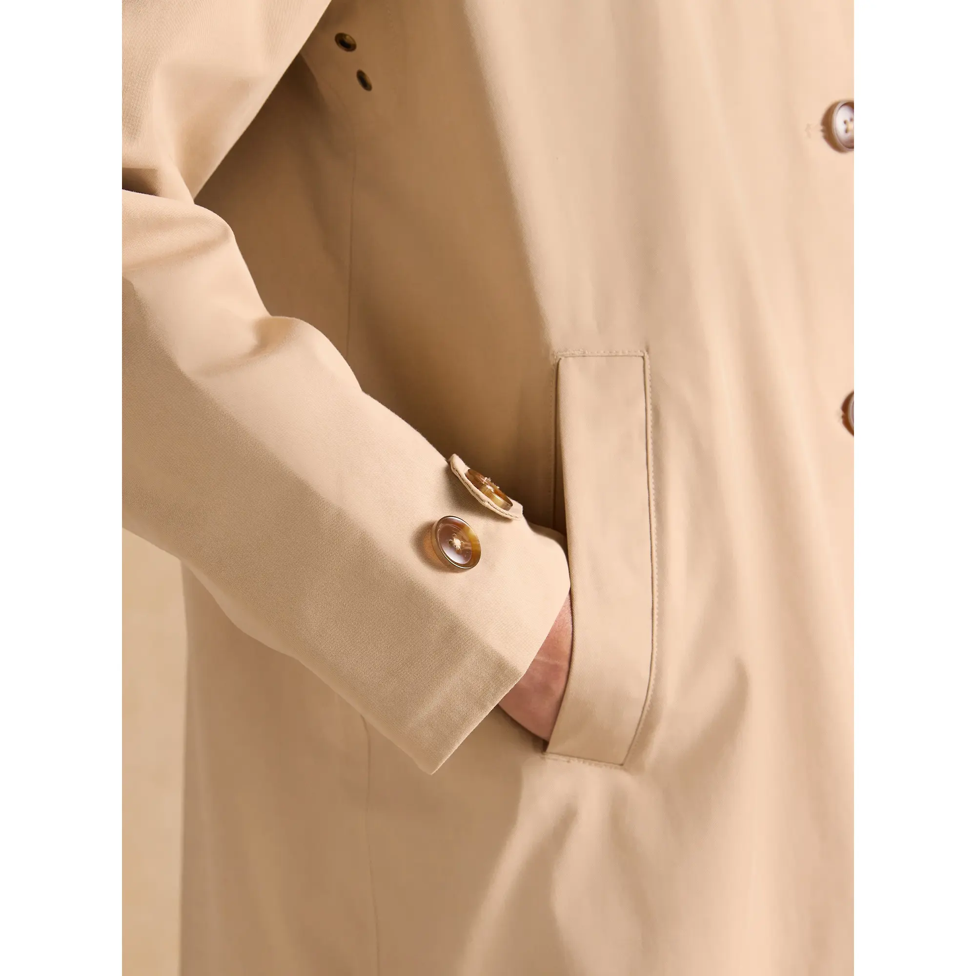 Product image 9 of 12 of Joules Women's Rainmore Waterproof Button Through Raincoat - Tan Brown