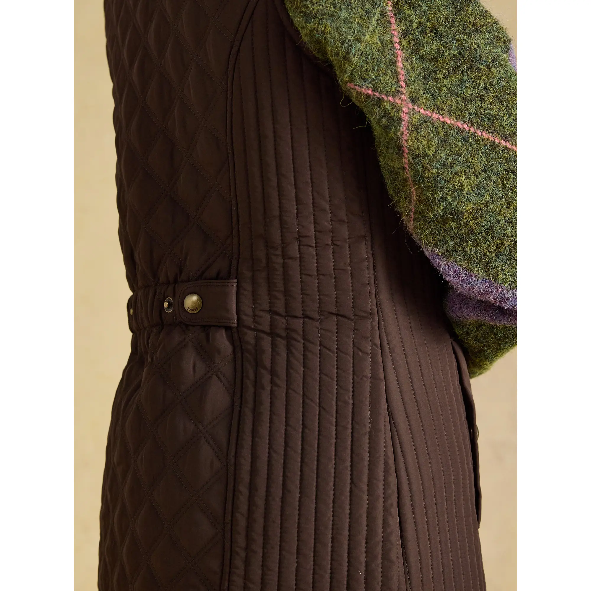 Product image 8 of 8 of Joules Women's Minx Showerproof Diamond Quilted Gilet - Chocolate Brown