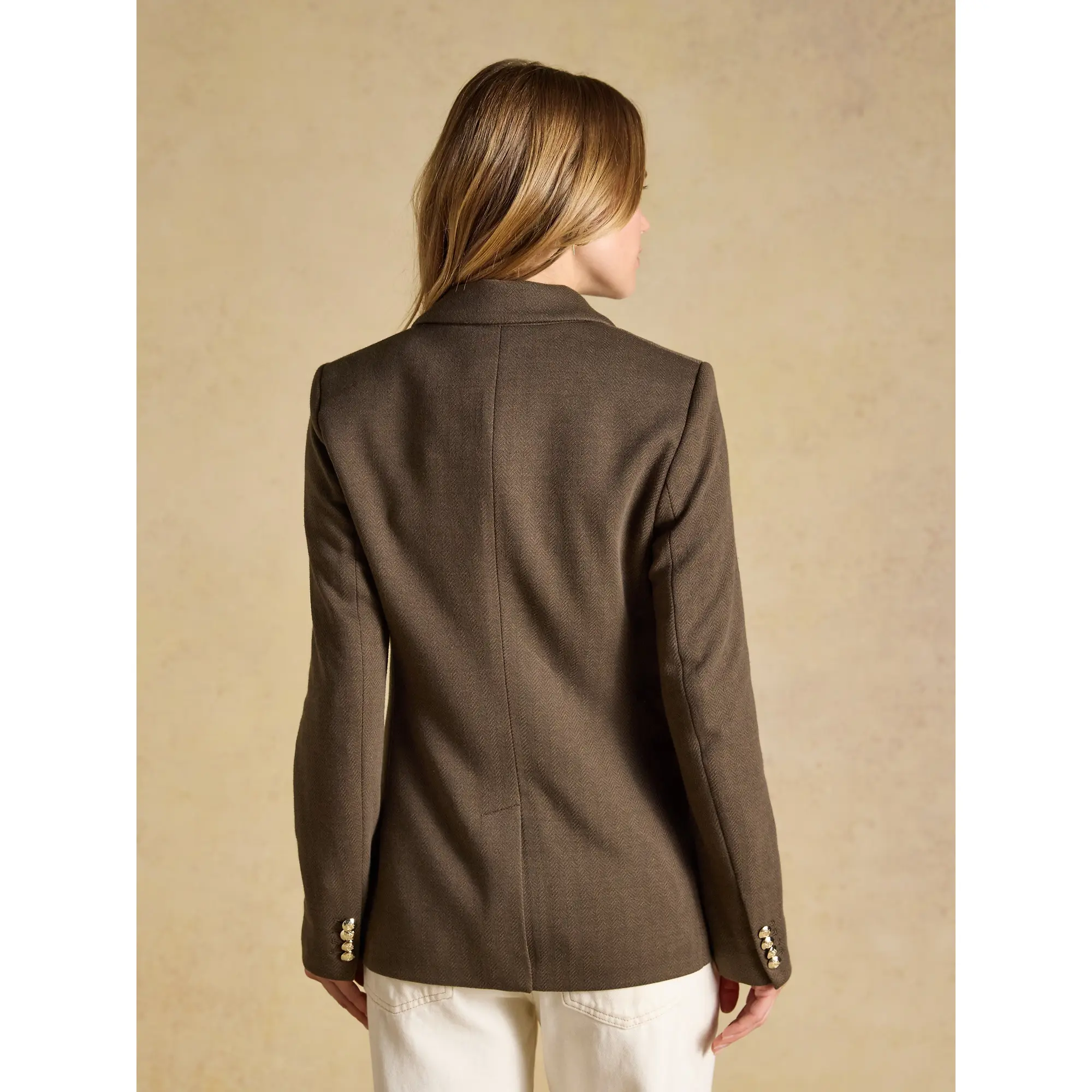 Product image 3 of 10 of Joules Women's Albury Badged Jersey Blazer - Chocolate Brown