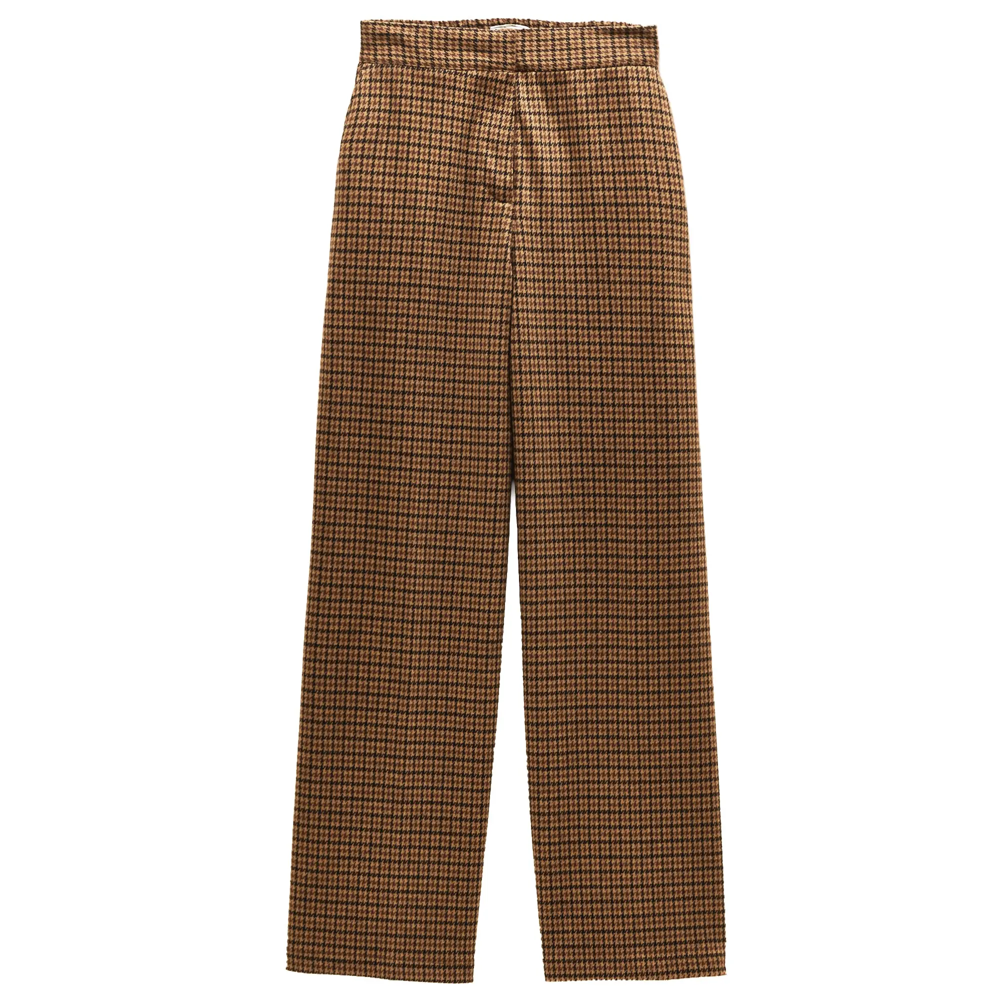 Product image 1 of 8 of Joules Women's Albury Wide Leg Trousers - Brown Dogtooth
