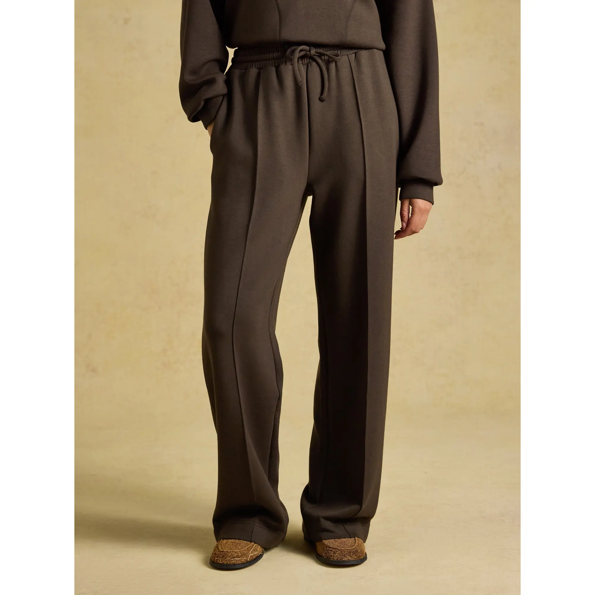Product image 2 of 7 of Joules Women's Pull On Smart Wide Leg Joggers - Chocolate Brown