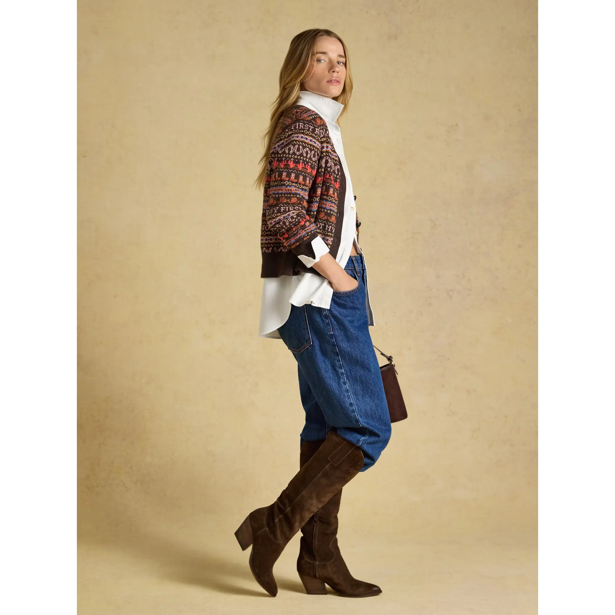 Product image 7 of 8 of Joules Women's Rodeo Cardigan - Chocolate Brown