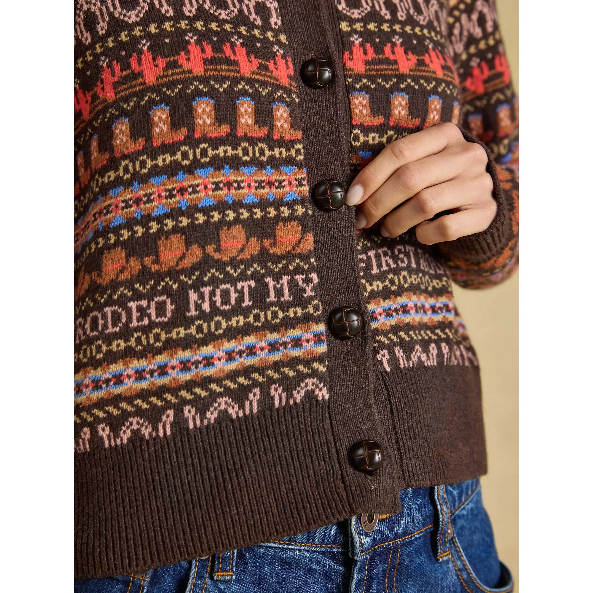 Product image 8 of 8 of Joules Women's Rodeo Cardigan - Chocolate Brown