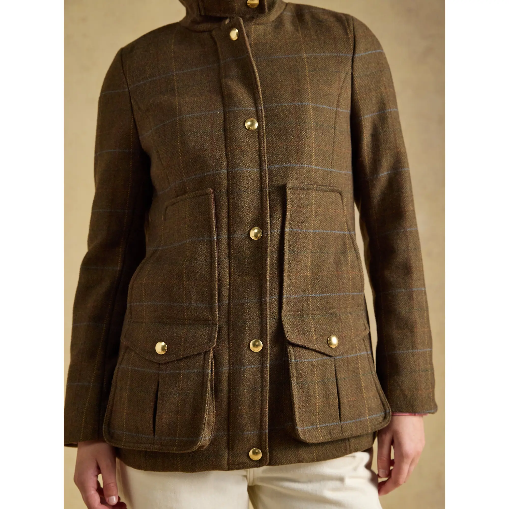 Product image 7 of 9 of Joules Women's Classic Fieldcoat with Wool - Green Tweed