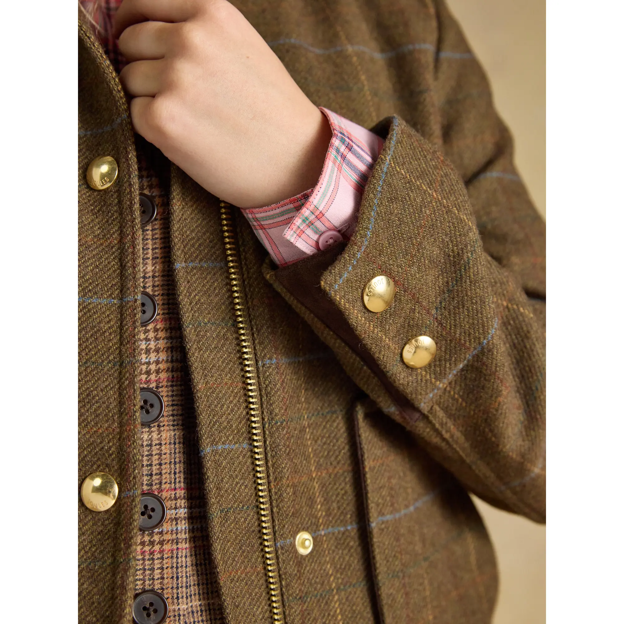 Product image 8 of 9 of Joules Women's Classic Fieldcoat with Wool - Green Tweed