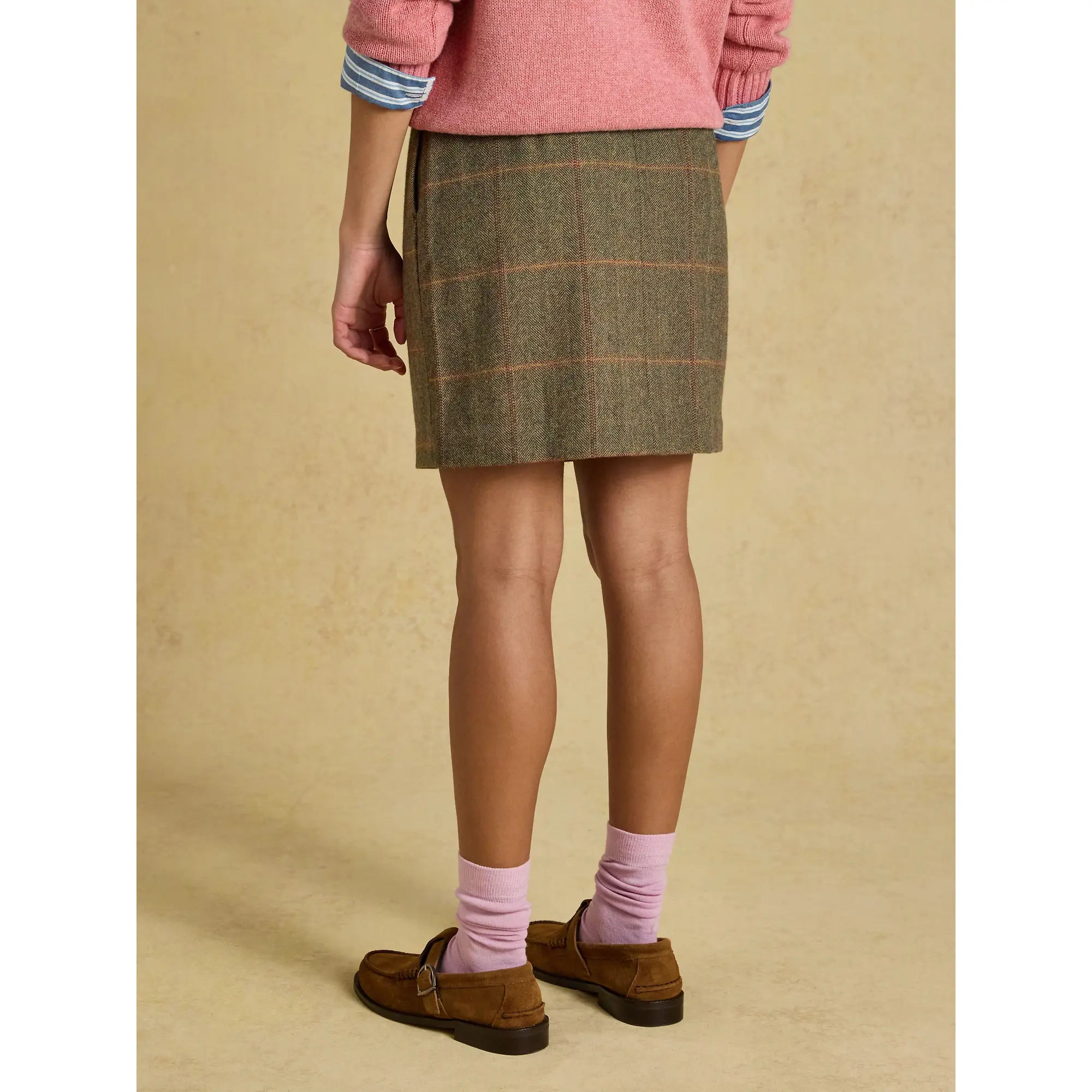 Product image 3 of 7 of Joules Women's Bramble Short Tweed Wool Blend Skirt - Blake Check