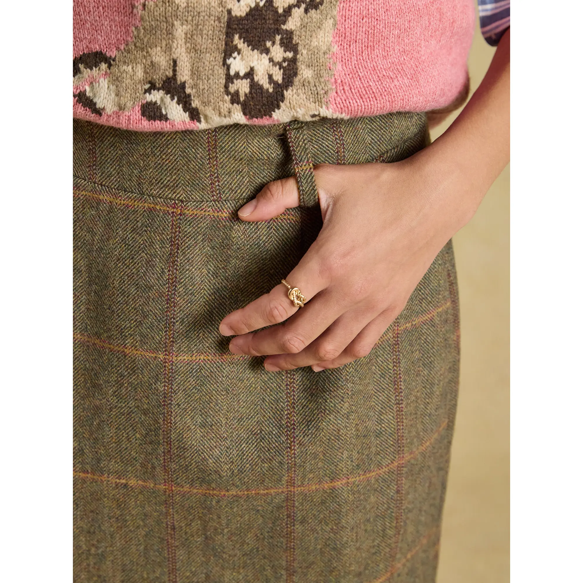 Product image 5 of 7 of Joules Women's Bramble Short Tweed Wool Blend Skirt - Blake Check