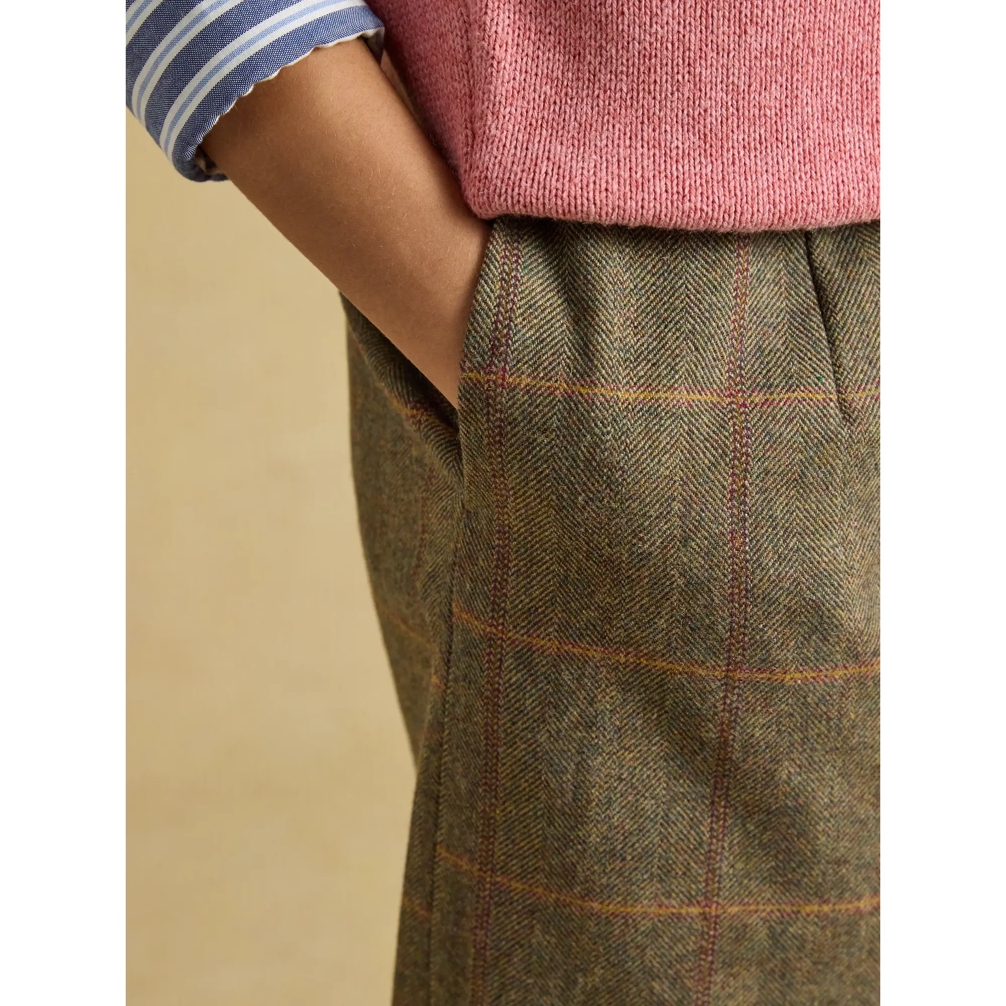 Product image 6 of 7 of Joules Women's Bramble Short Tweed Wool Blend Skirt - Blake Check