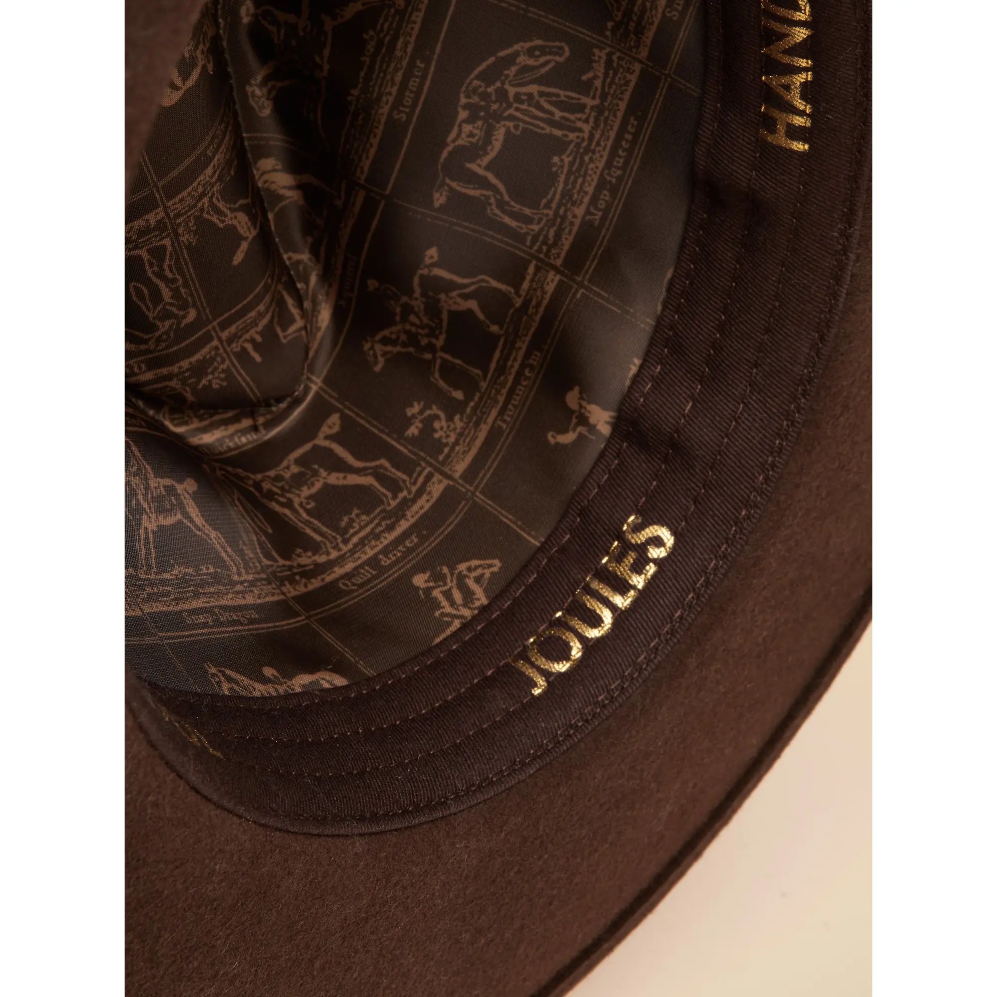 Product image 8 of 8 of Joules Women's Wool Fedora Hat - Chocolate Brown