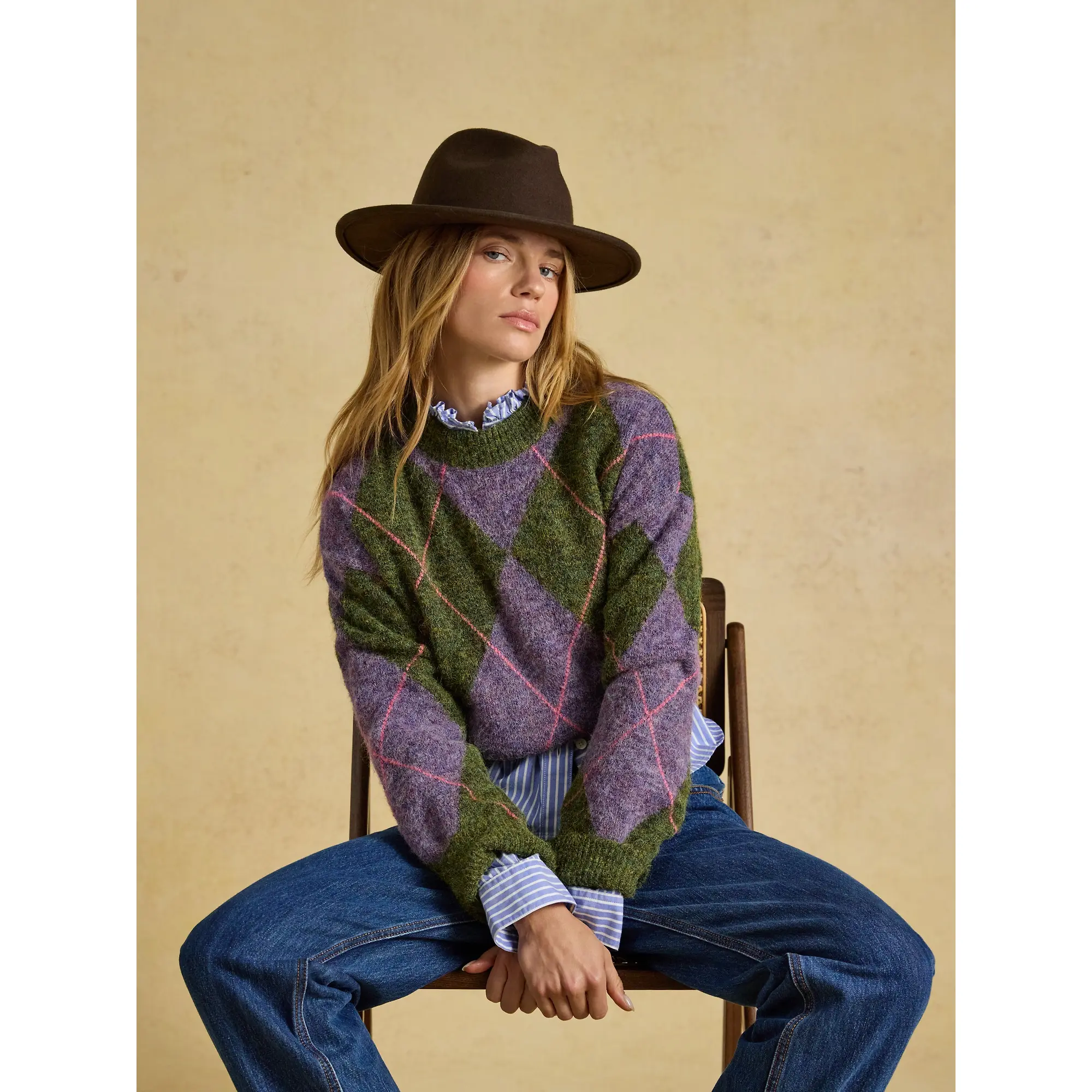 Product image 3 of 8 of Joules Women's Wool Fedora Hat - Chocolate Brown