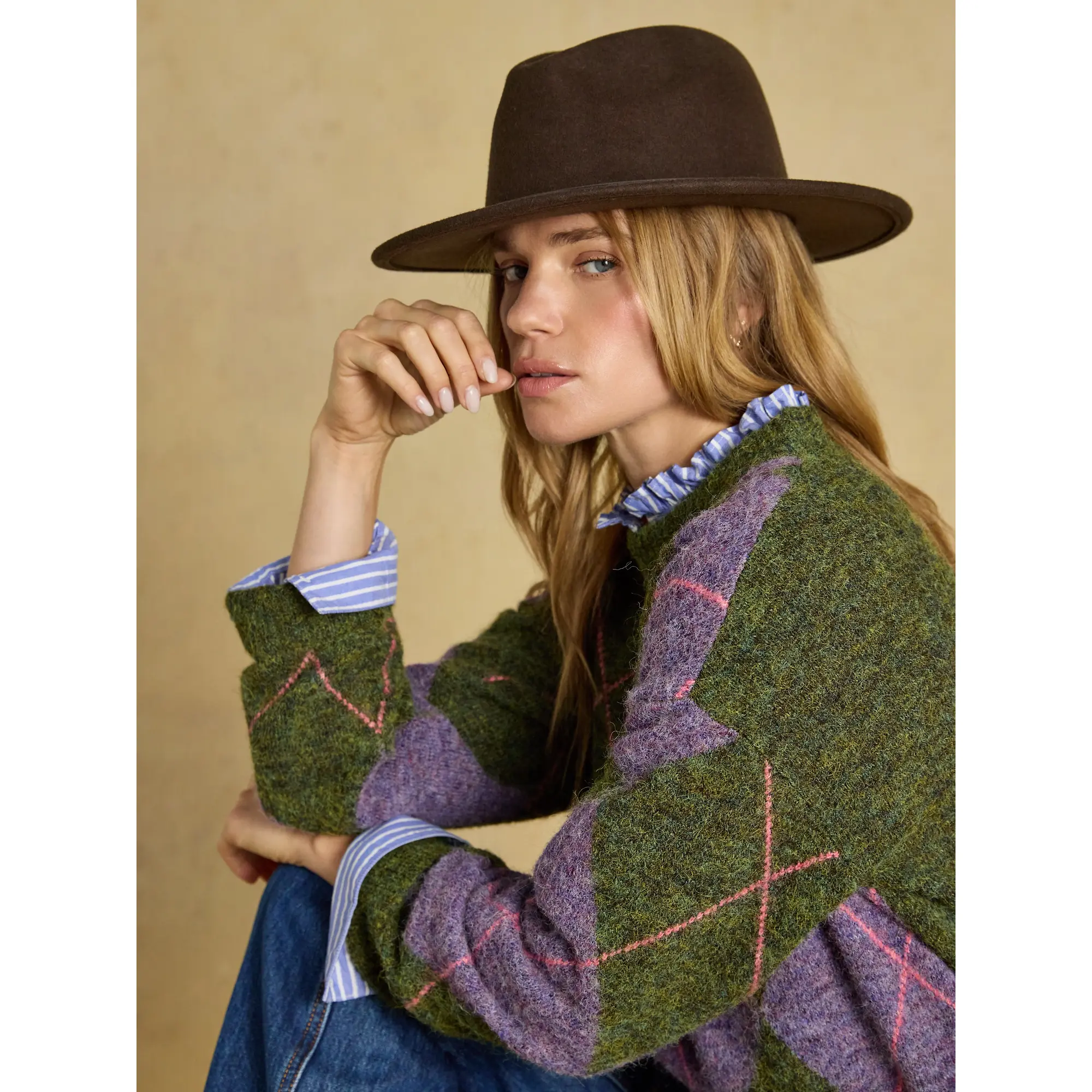 Product image 5 of 8 of Joules Women's Wool Fedora Hat - Chocolate Brown