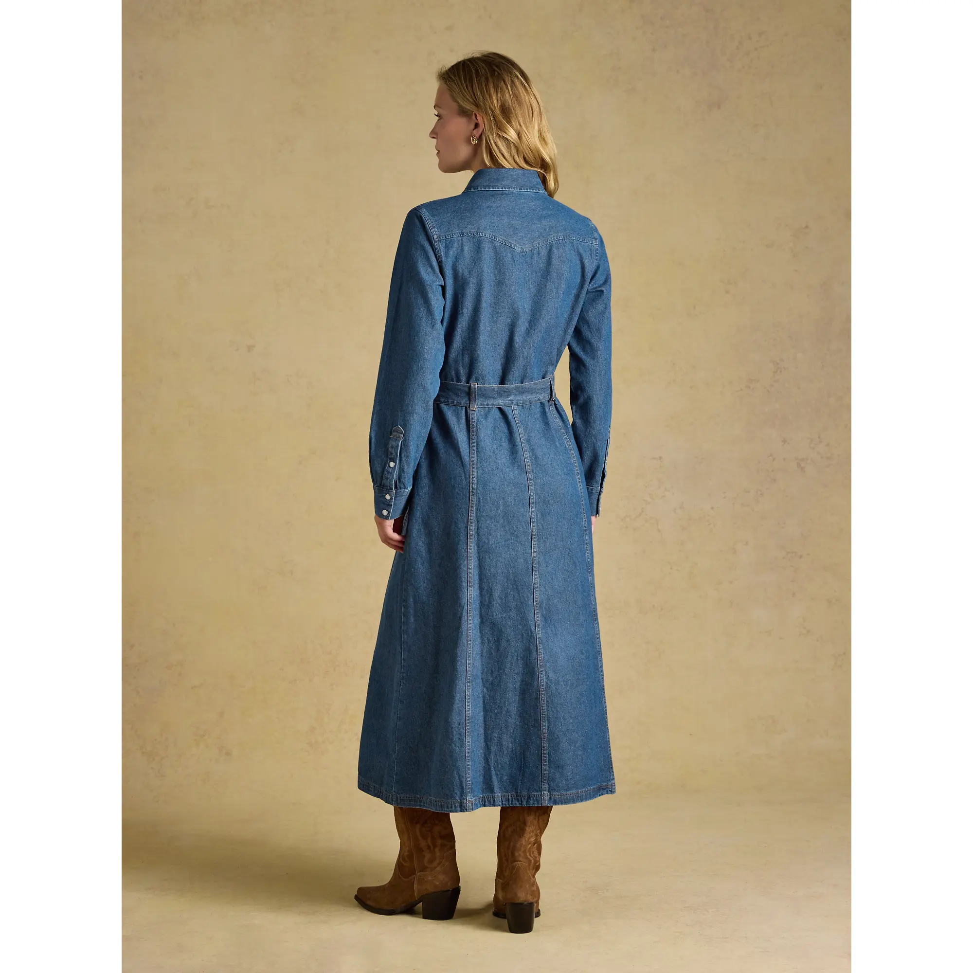 Product image 3 of 8 of Joules Women's Tie Waist Shirt Dress - Denim Blue