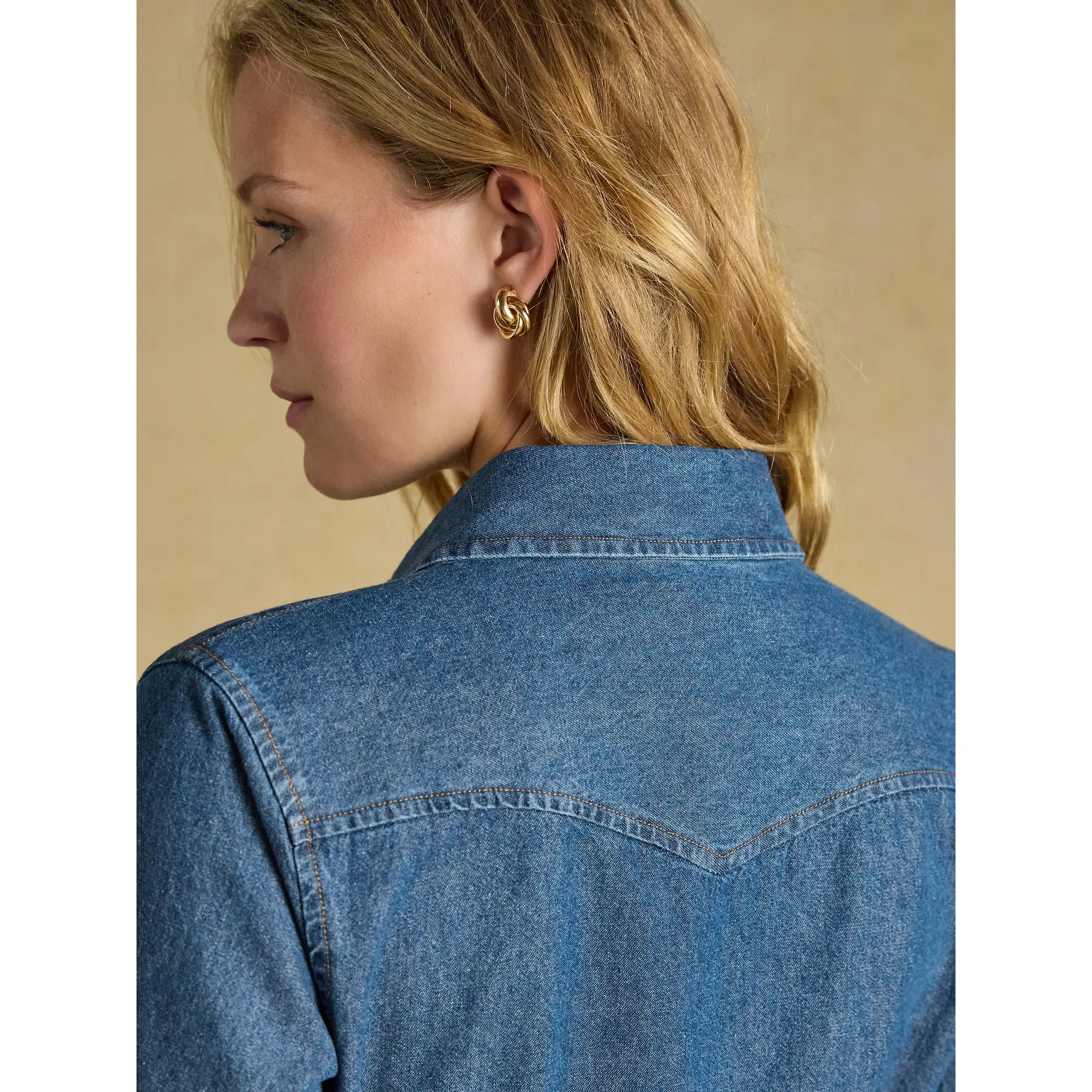 Product image 8 of 8 of Joules Women's Tie Waist Shirt Dress - Denim Blue