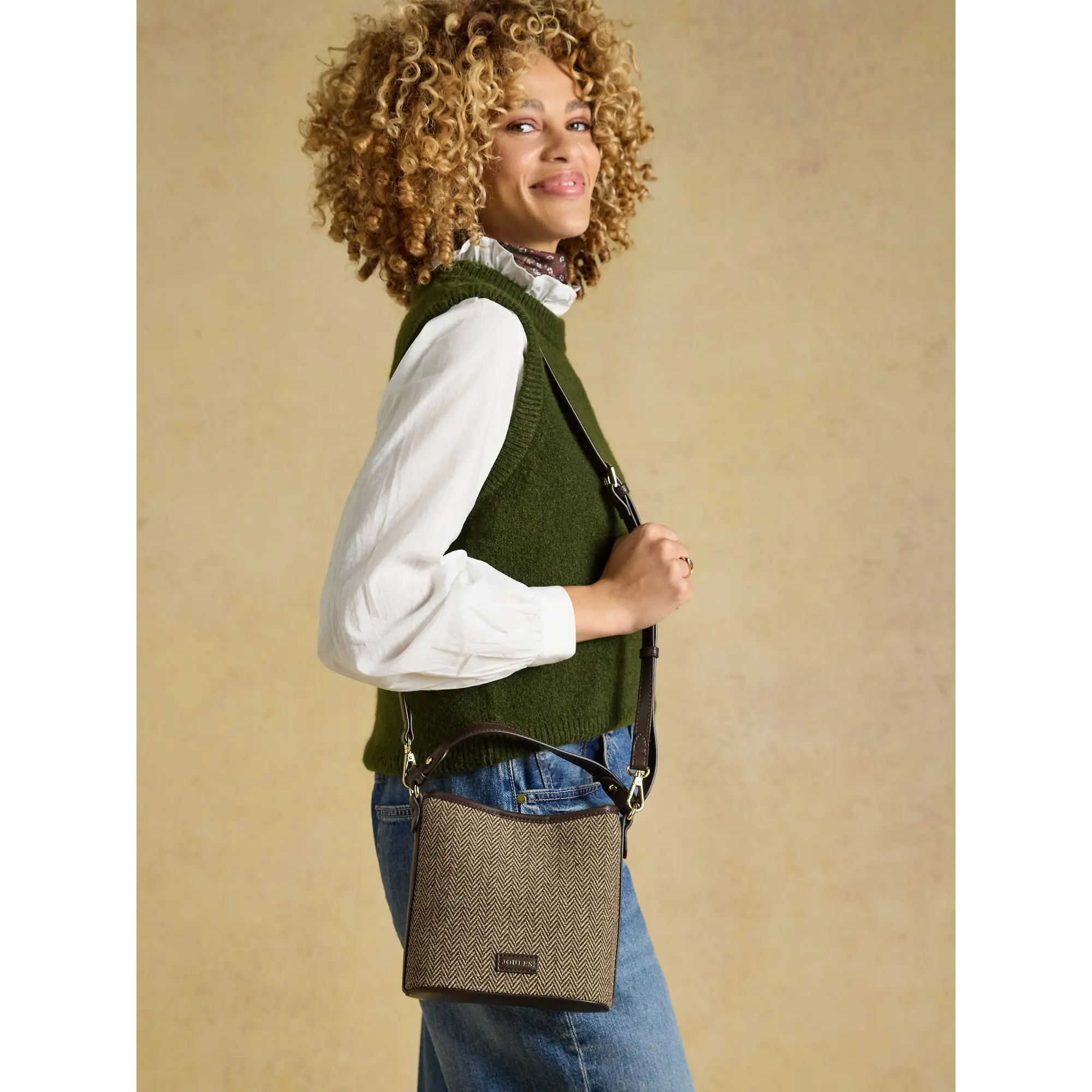 Product image 2 of 9 of Joules Women's Bucket Bag - Neutral Herringbone