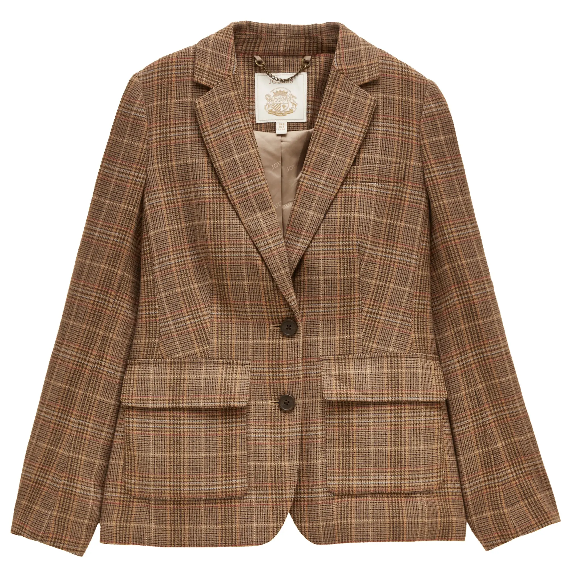 Product image 1 of 8 of Joules Women's Foxley Check Wool Rich Tweed Suit Blazer - Erica Tweed