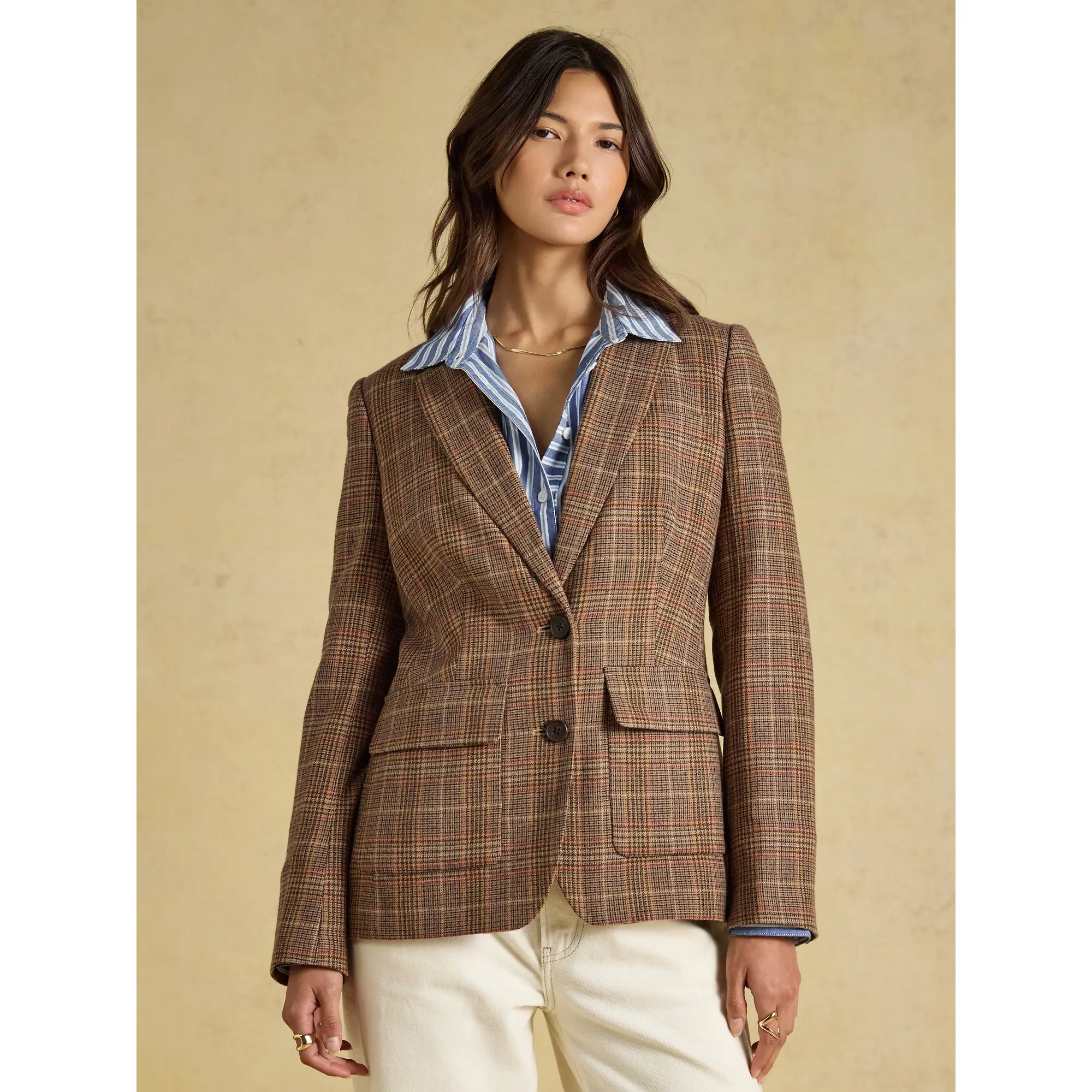 Product image 2 of 8 of Joules Women's Foxley Check Wool Rich Tweed Suit Blazer - Erica Tweed