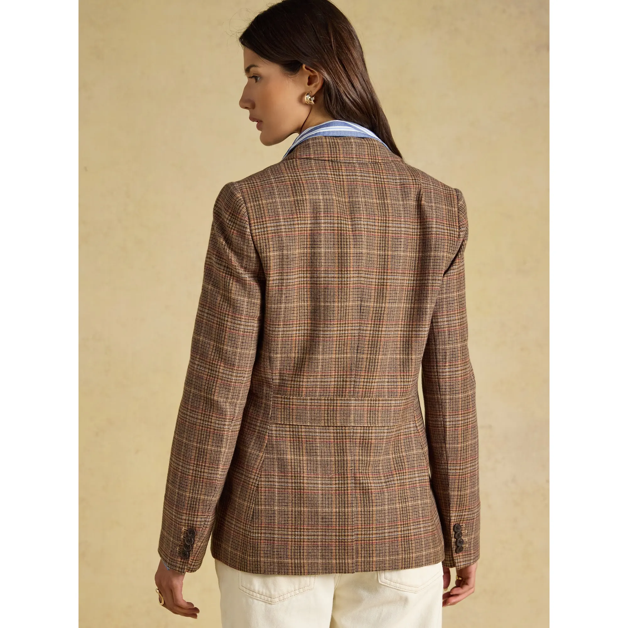 Product image 3 of 8 of Joules Women's Foxley Check Wool Rich Tweed Suit Blazer - Erica Tweed