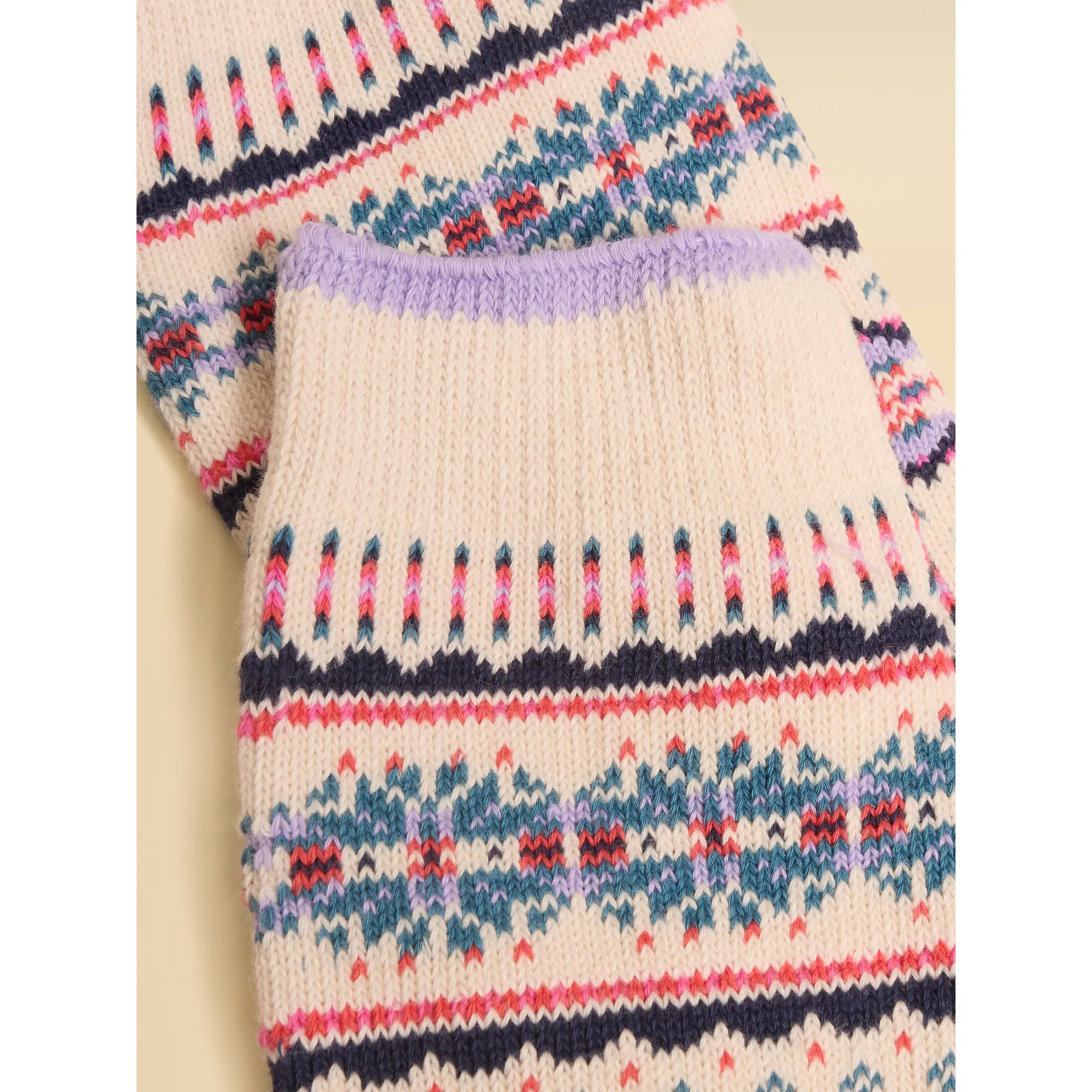 Product image 2 of 3 of Joules Women's Lucille Fair Isle Socks - UK 4-8 - Cream