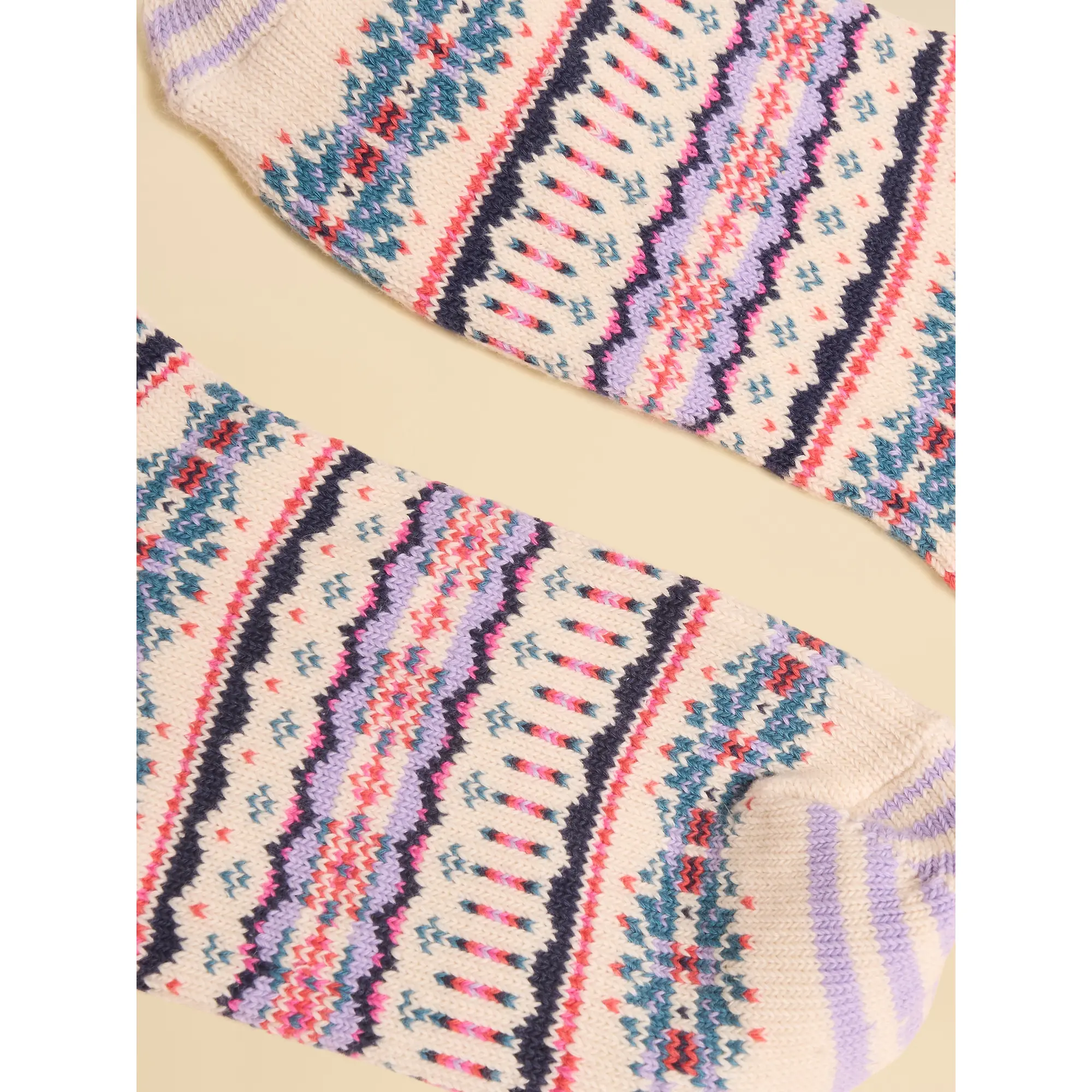 Product image 3 of 3 of Joules Women's Lucille Fair Isle Socks - UK 4-8 - Cream