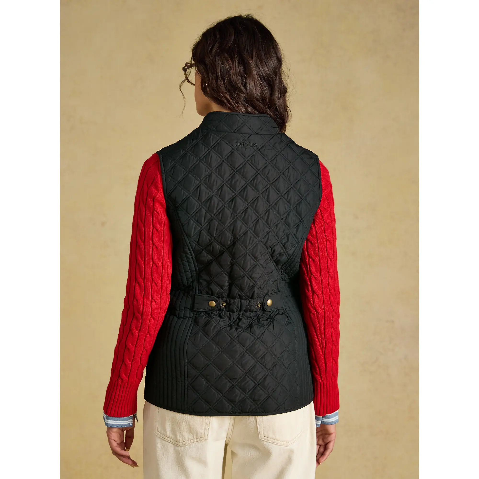 Product image 3 of 9 of Joules Women's Minx Showerproof Diamond Quilted Gilet - Black