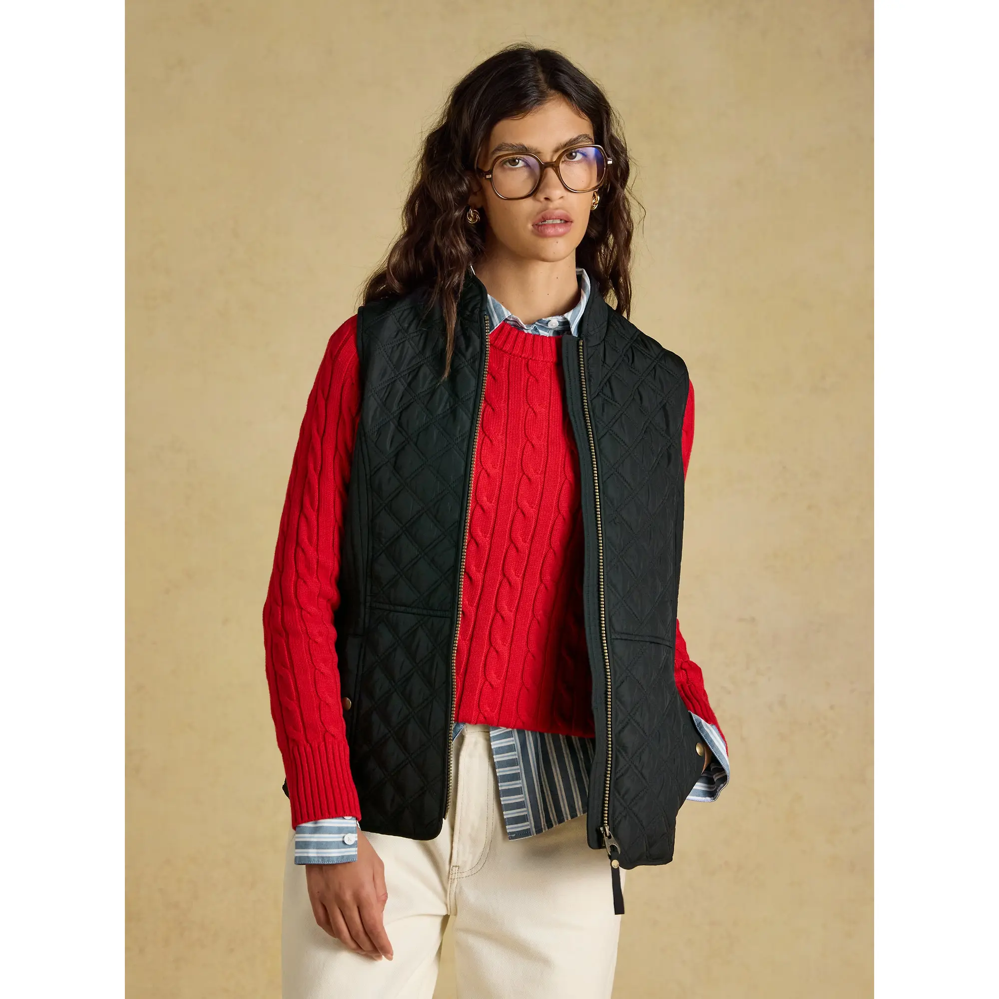 Product image 4 of 9 of Joules Women's Minx Showerproof Diamond Quilted Gilet - Black