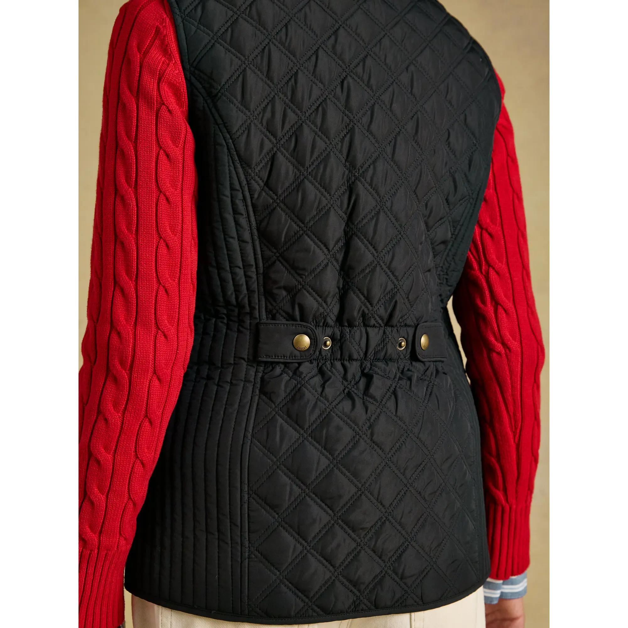 Product image 9 of 9 of Joules Women's Minx Showerproof Diamond Quilted Gilet - Black