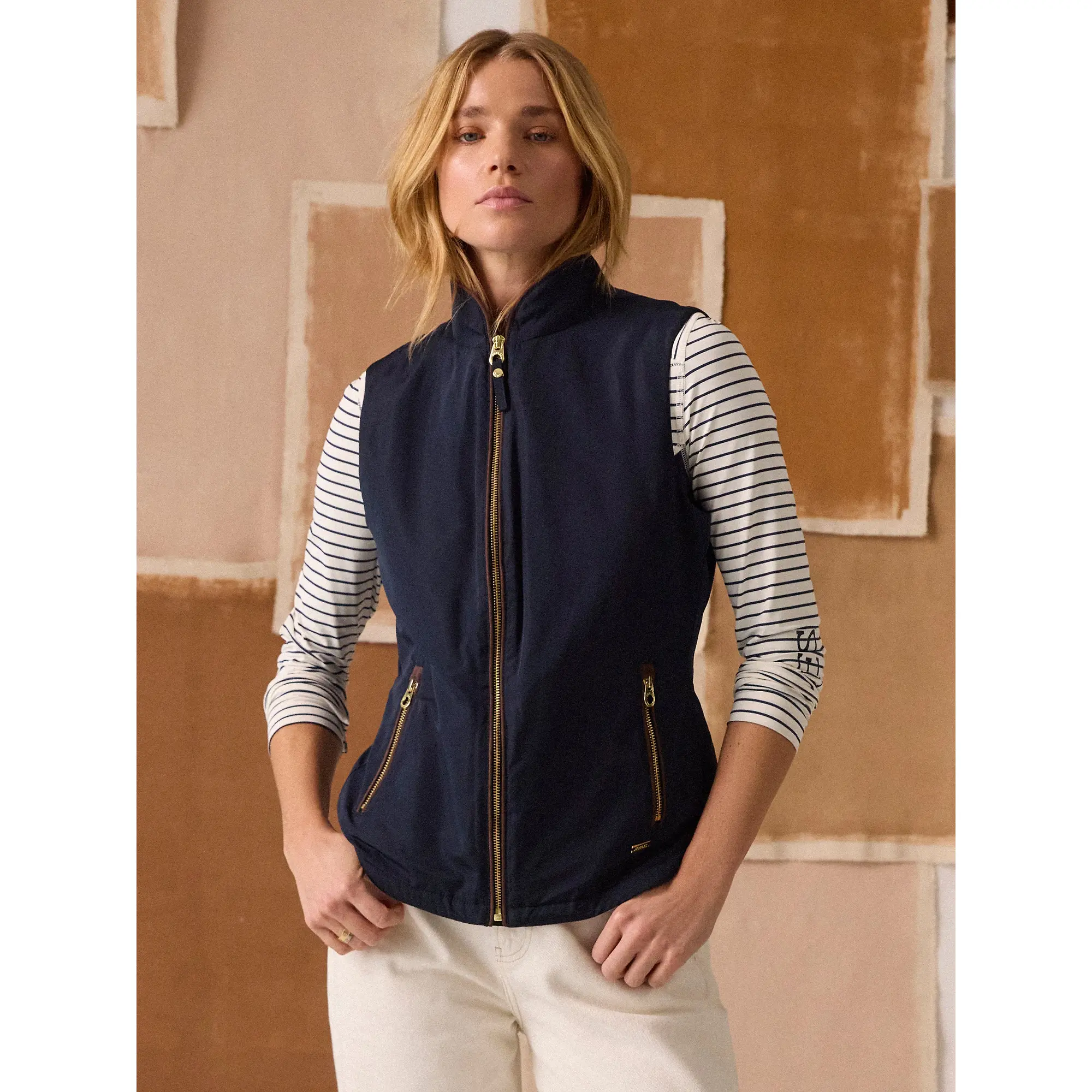Product image 1 of 2 of Joules Women's Farnham Fleece Lined Lightweight Gilet - Navy Blue