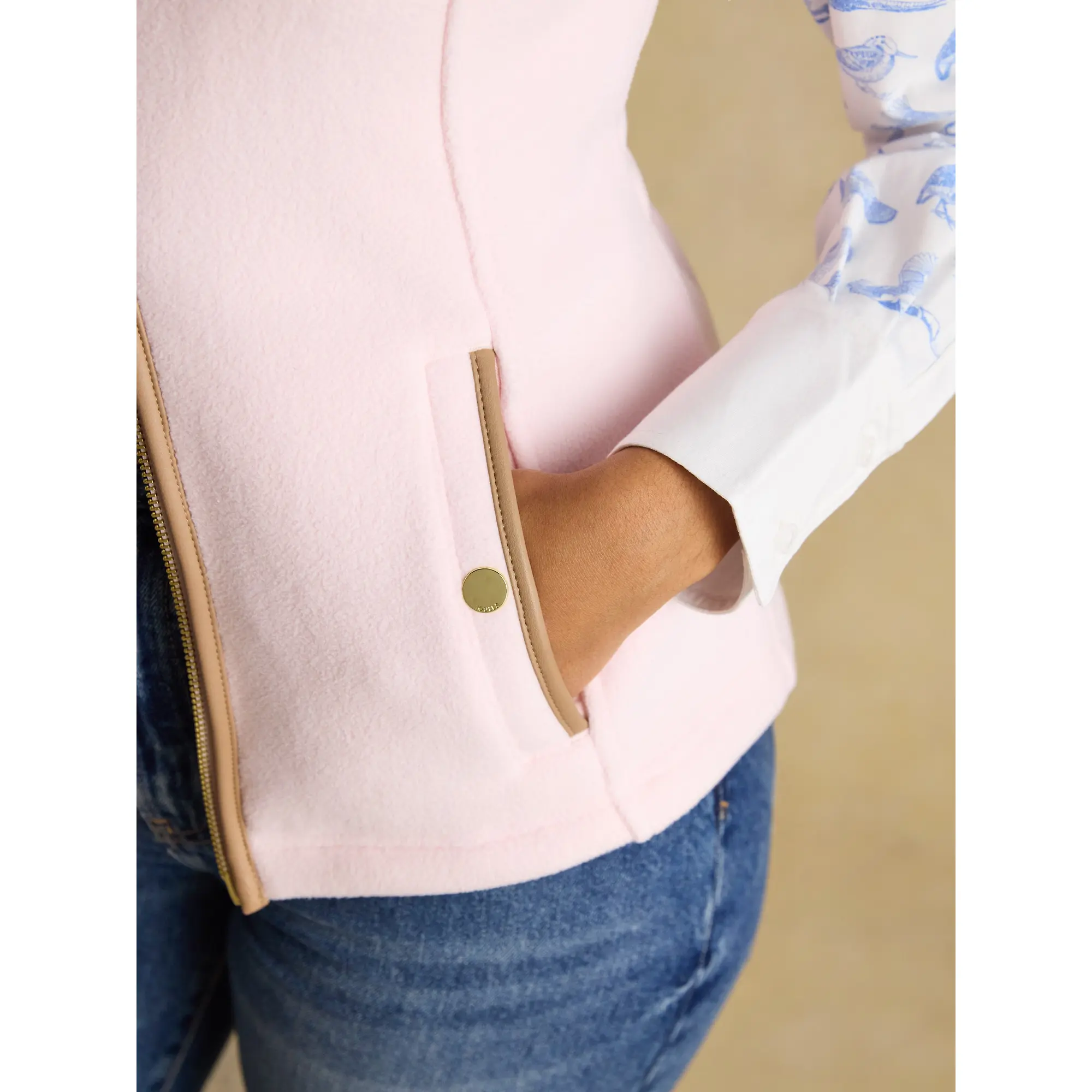 Product image 7 of 11 of Joules Women's Heritage Regular Fleece Gilet - Light Pink