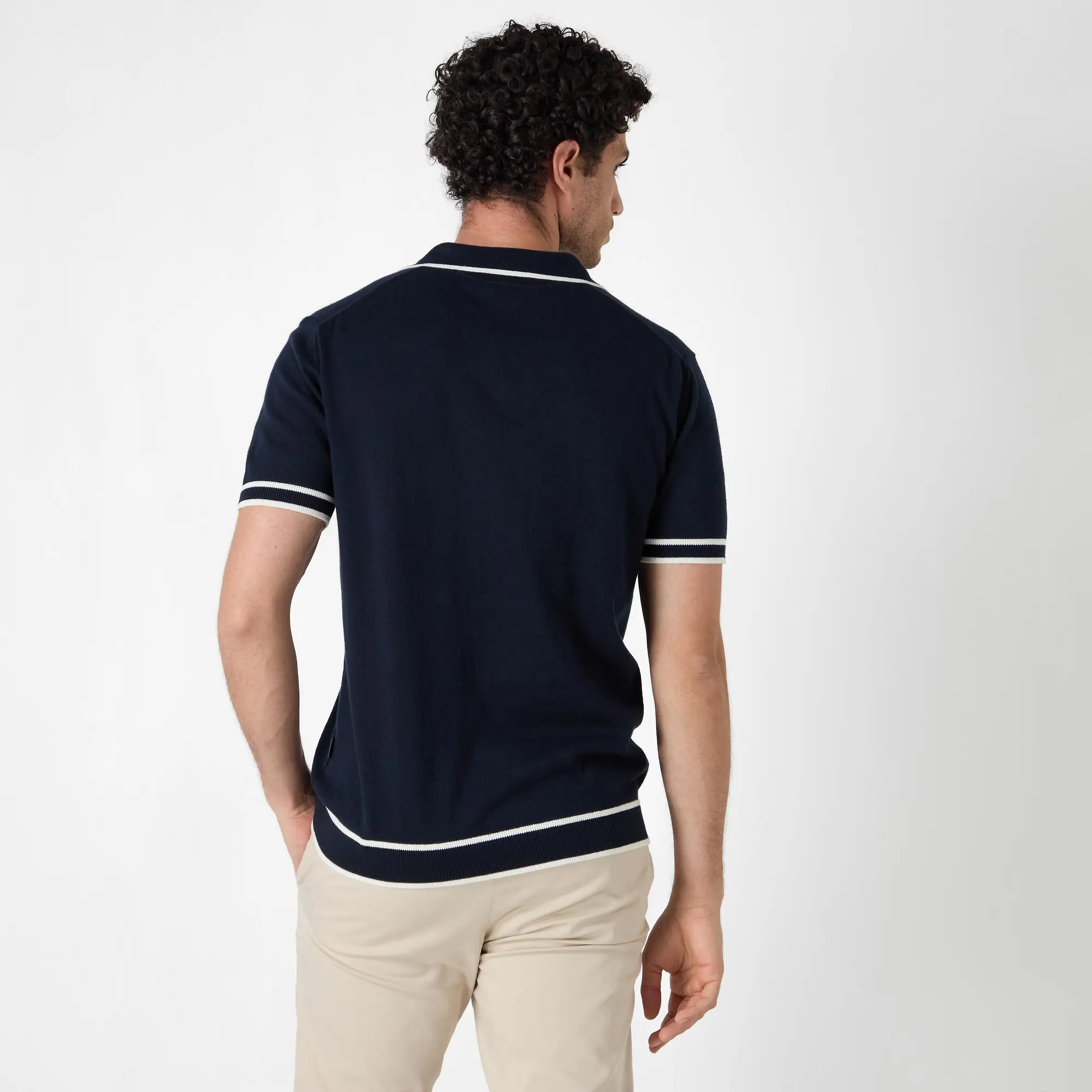 Product image 6 of 7 of Oliver Sweeney Men's Garras Knitted Riviera Polo Shirt - Navy