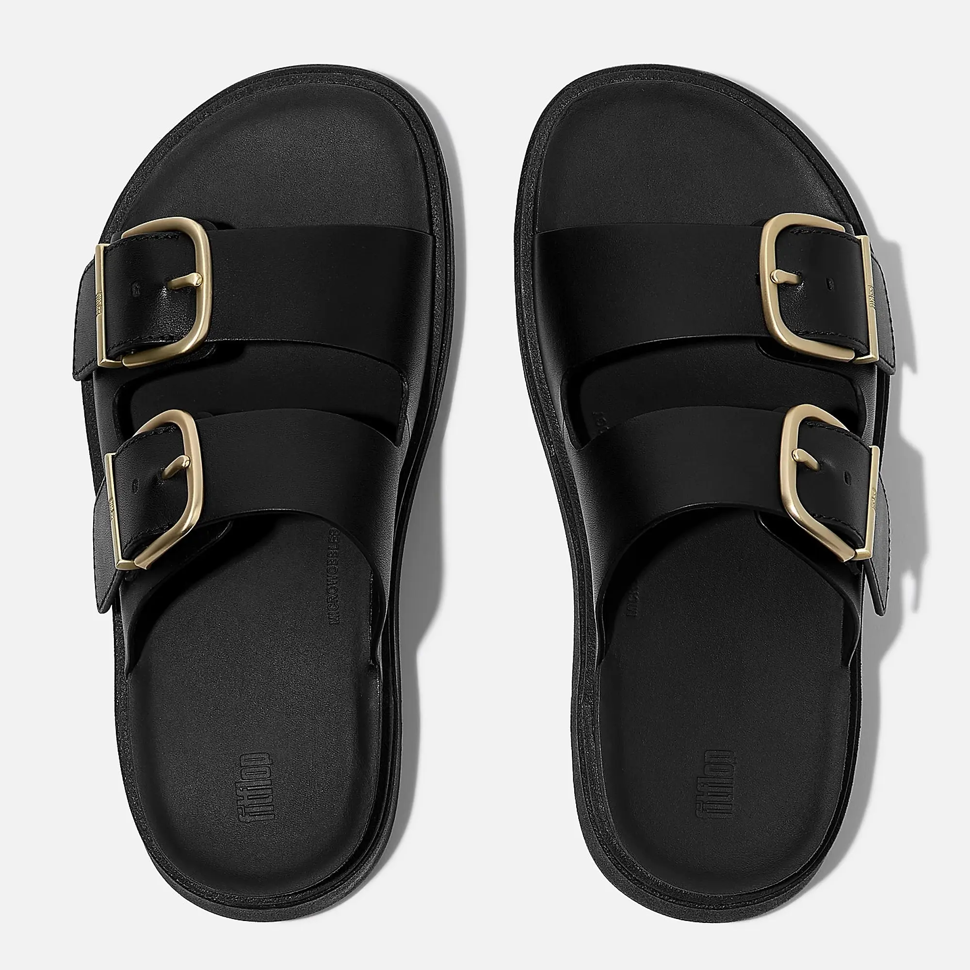 Product image 4 of 6 of FitFlop Women's GEN-FF Buckle Two-Bar Leather Slides - All Black