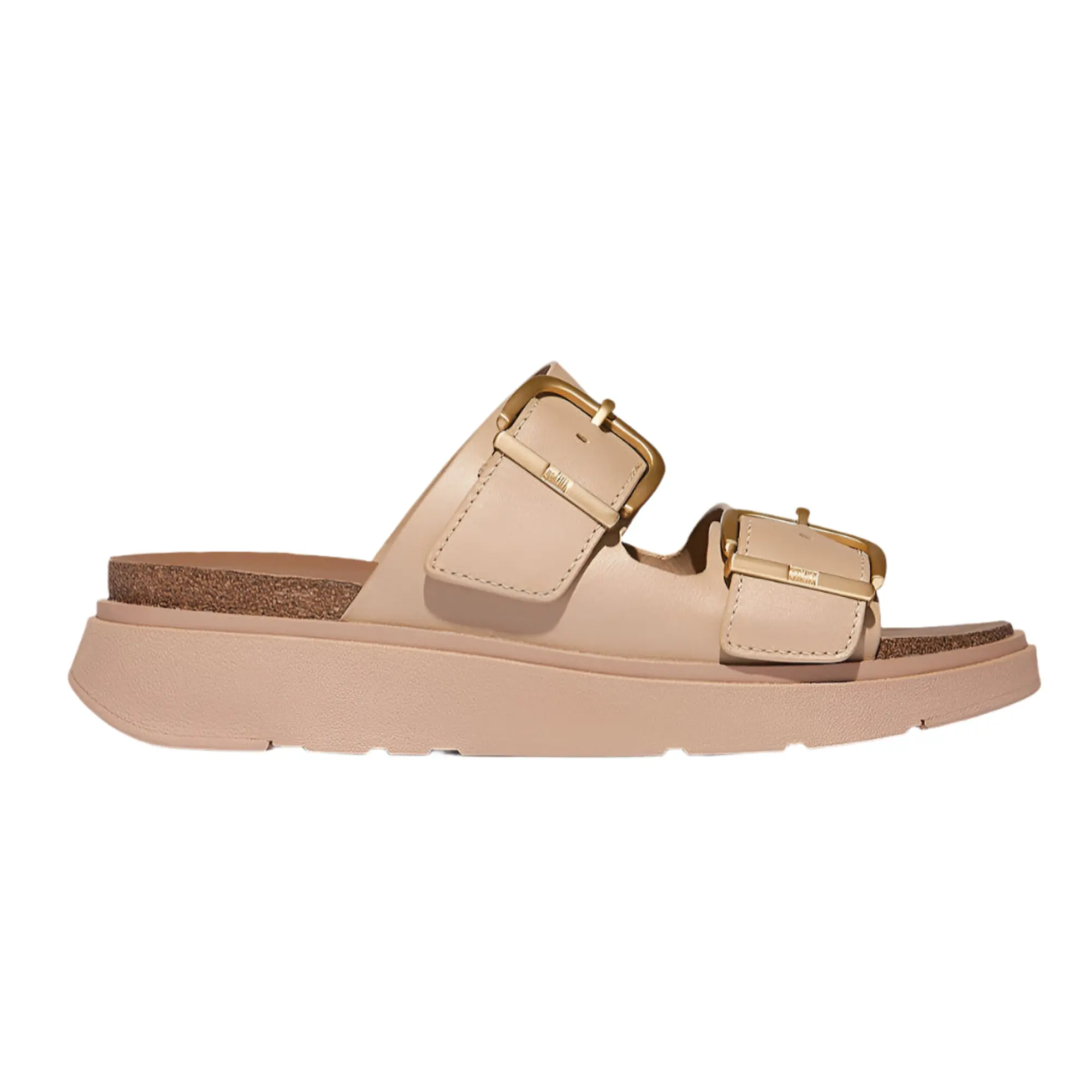 Product image 1 of 6 of FitFlop Women's GEN-FF Buckle Two-Bar Leather Slides - Classic Beige