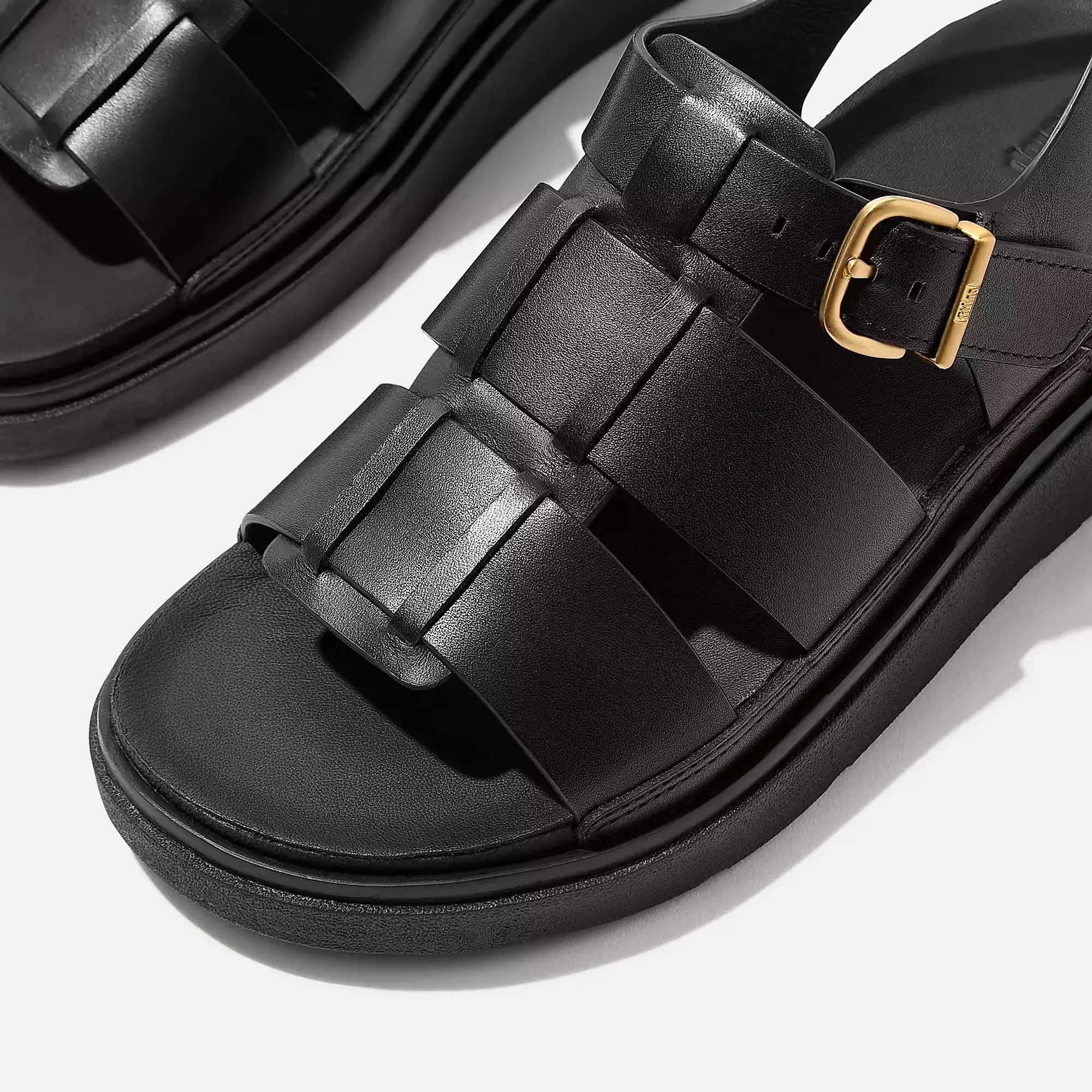 Product image 3 of 5 of FitFlop Women's GEN-FF Leather Fisherman Sandals - Black