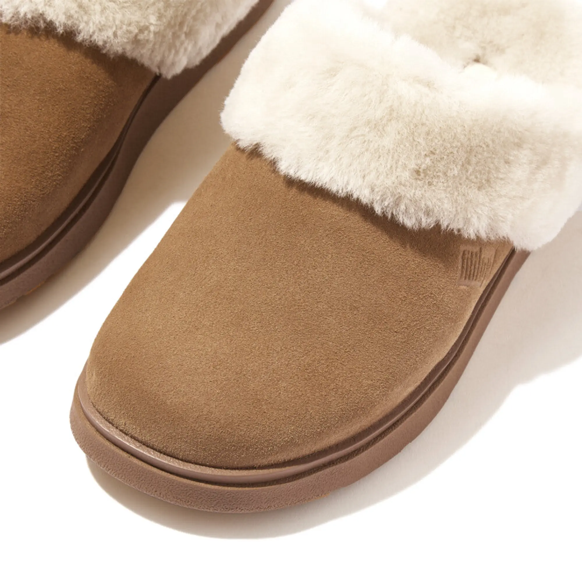 Product image 5 of 7 of FitFlop Women's GEN-FF Shearling Suede Slippers - Desert Tan