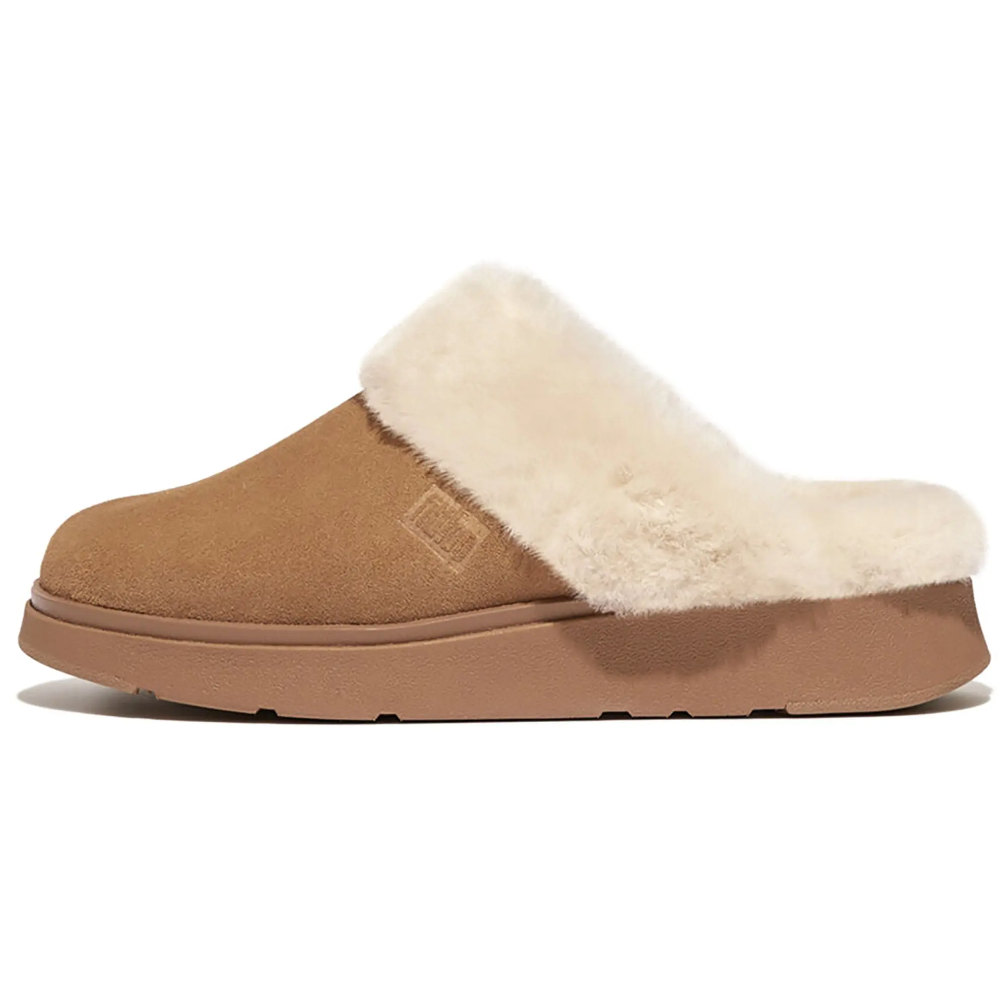 Product image 3 of 7 of FitFlop Women's GEN-FF Shearling Suede Slippers - Desert Tan