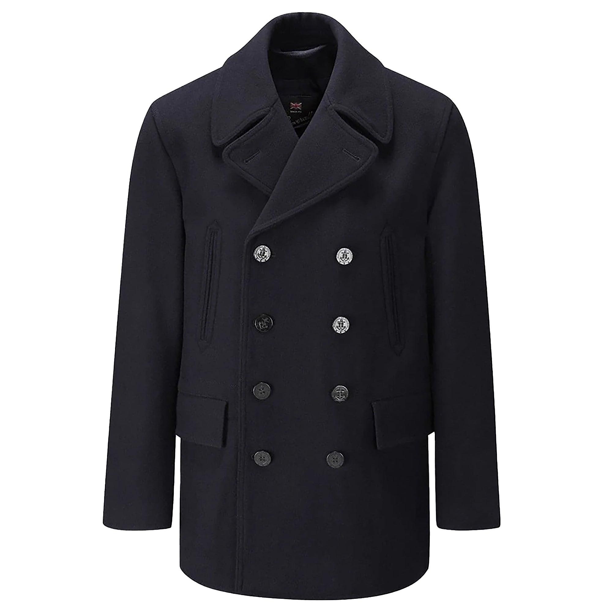 Gloverall Men's Churchill Peacoat - Navy | British Attire