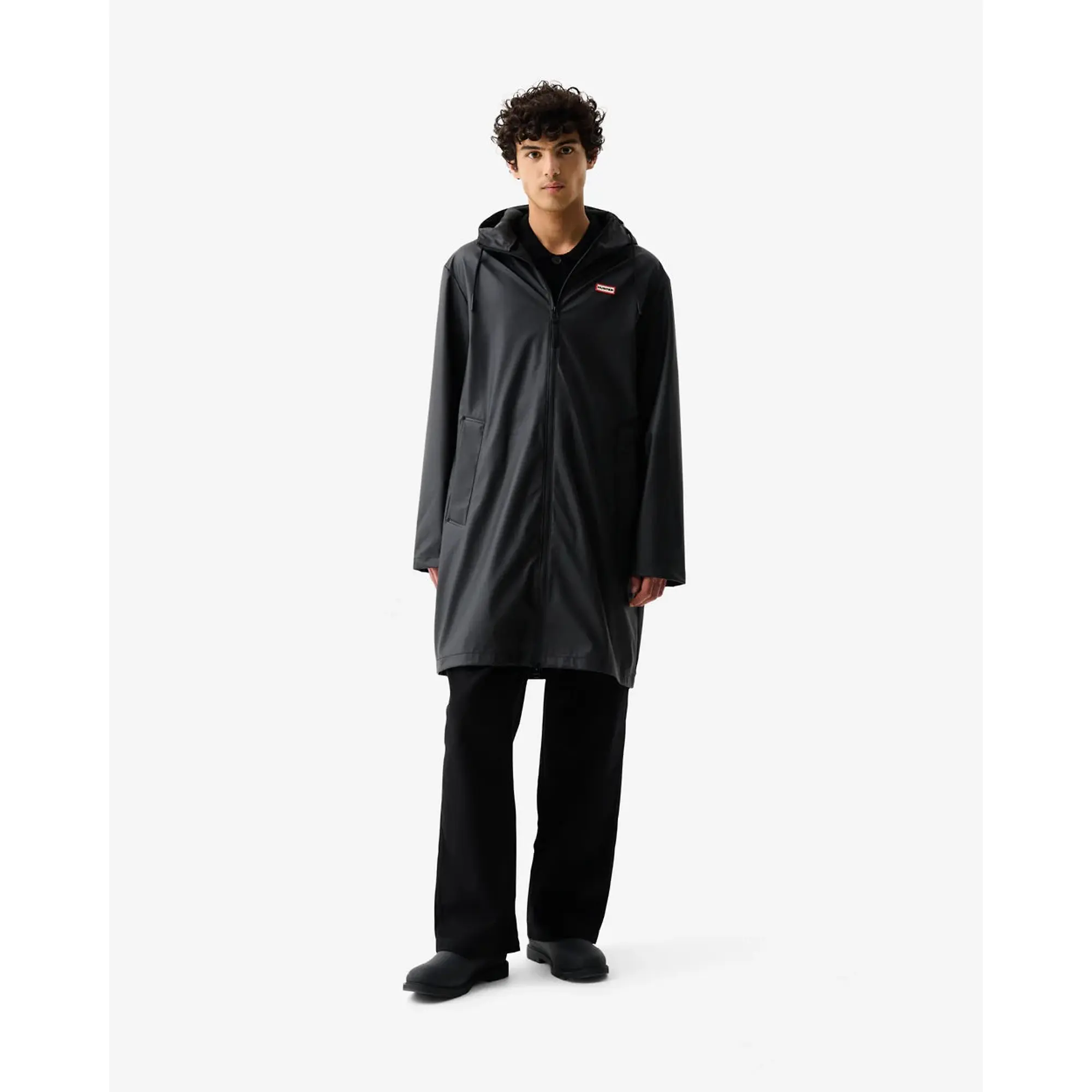 Product image 5 of 9 of Hunter Unisex Downpour Andrea Pu Rain Coat - Hunter Black