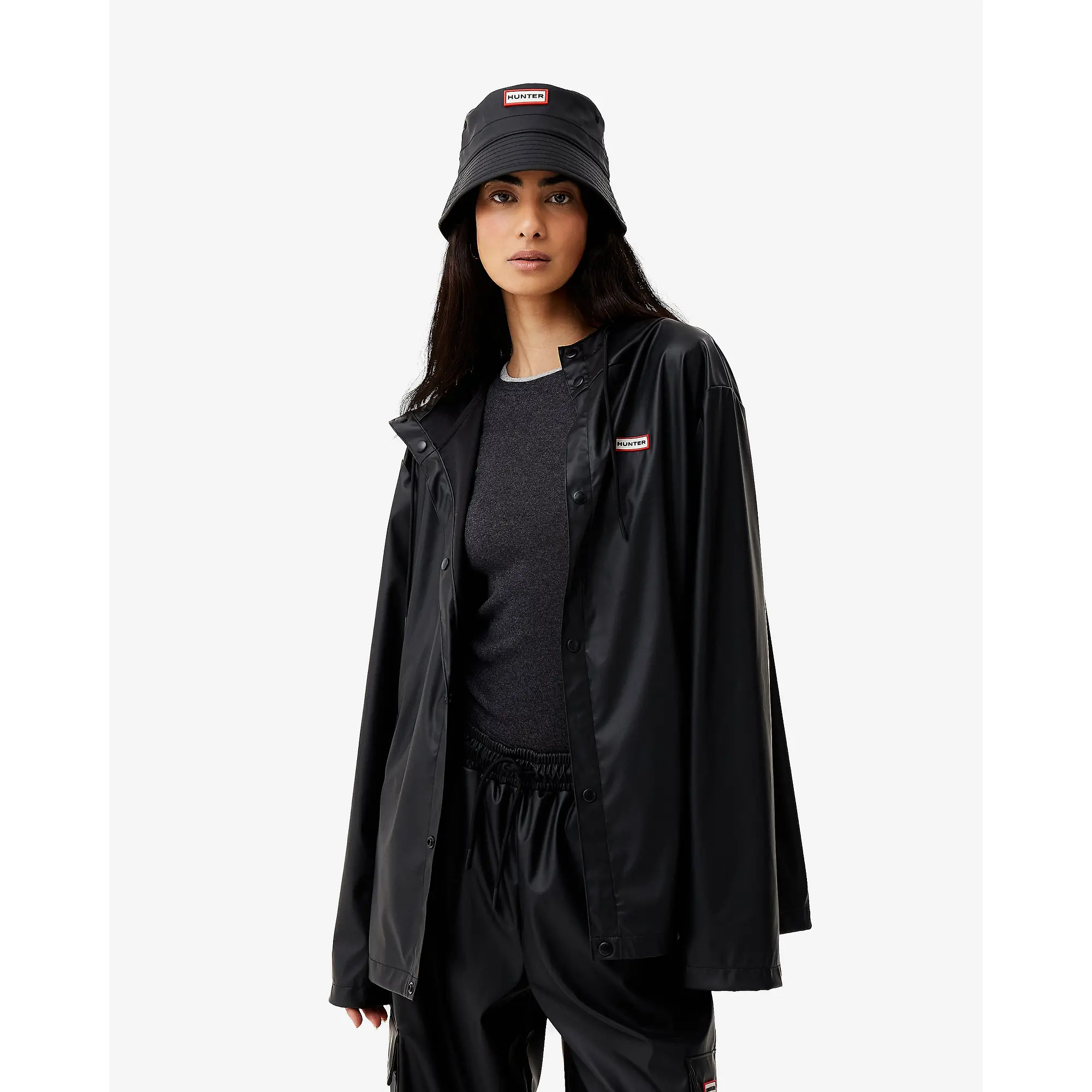 Product image 11 of 16 of Hunter Unisex Downpour Izzy Pu Hooded Jacket - Black