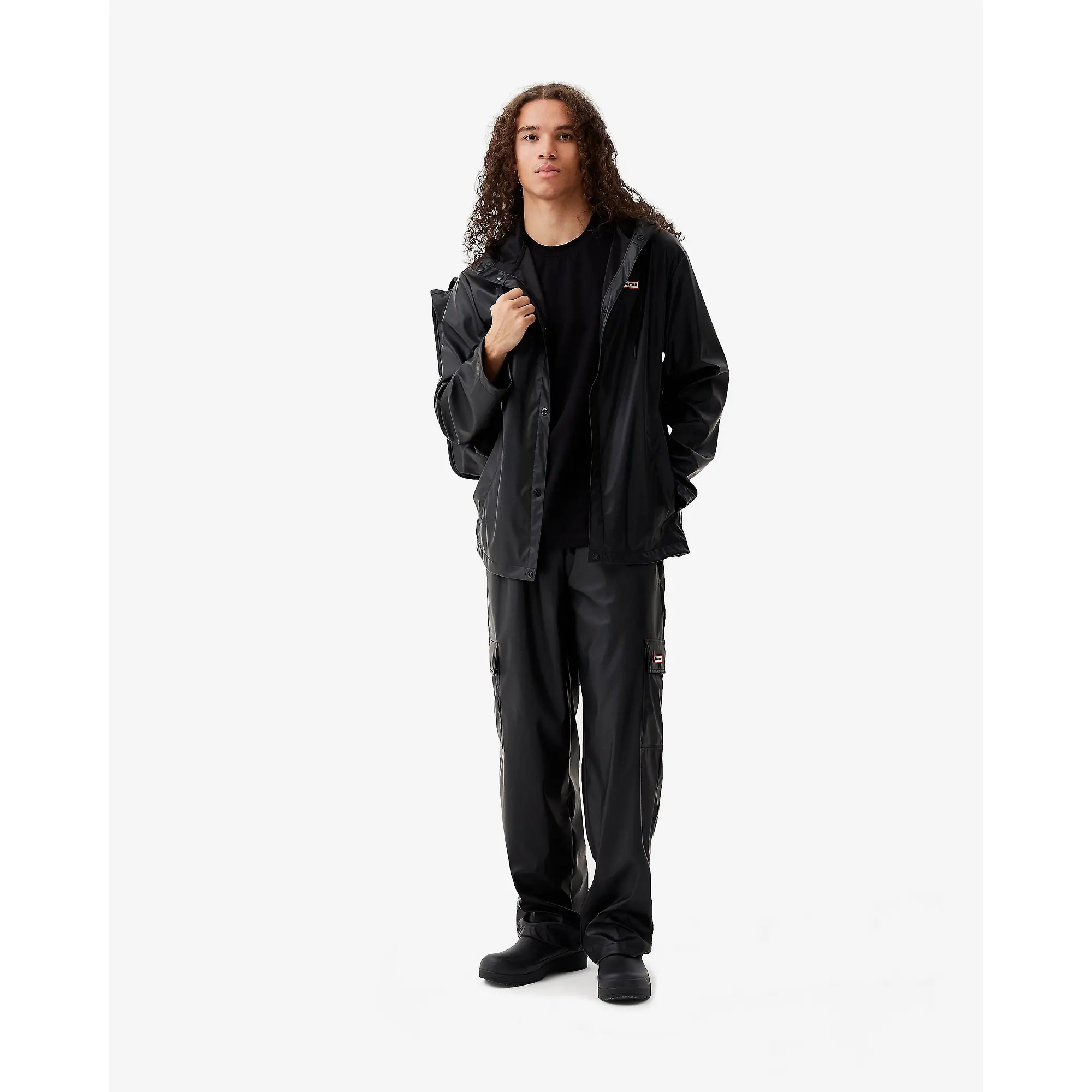 Product image 13 of 16 of Hunter Unisex Downpour Izzy Pu Hooded Jacket - Black