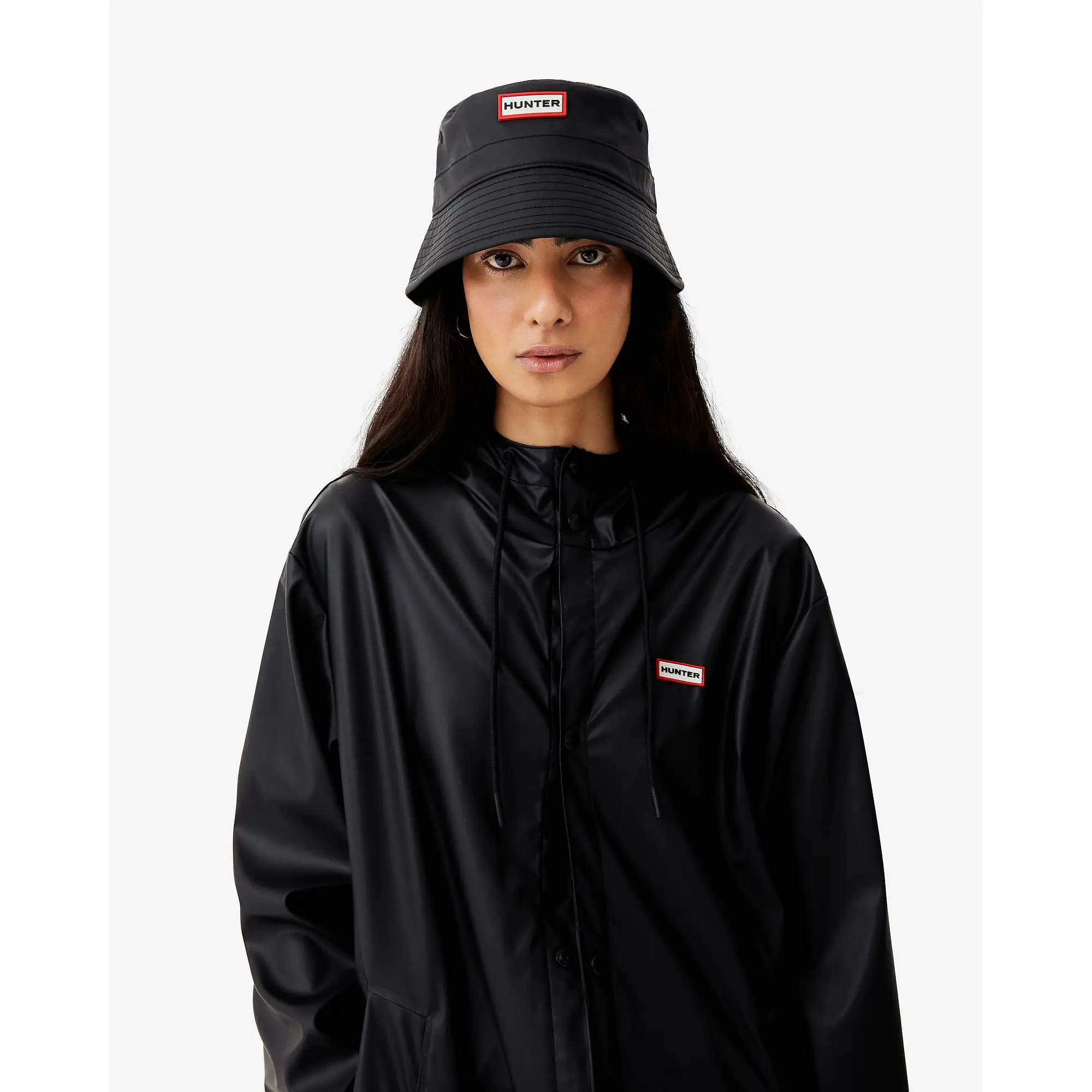 Product image 16 of 16 of Hunter Unisex Downpour Izzy Pu Hooded Jacket - Black