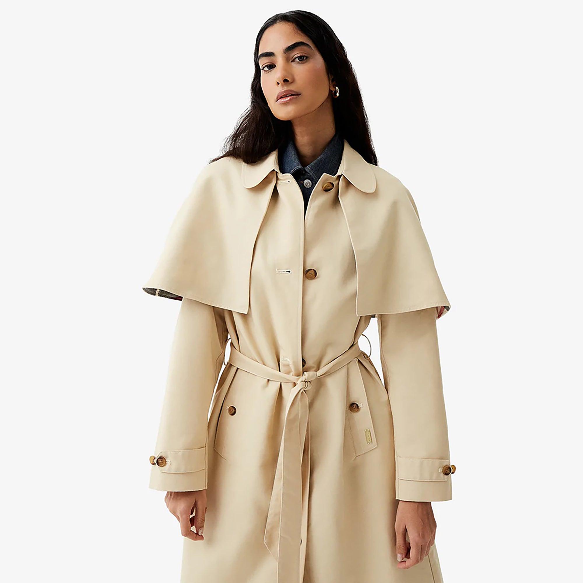 Hunter Women's Keltie Cape Trench Coat - Gravel | British Attire