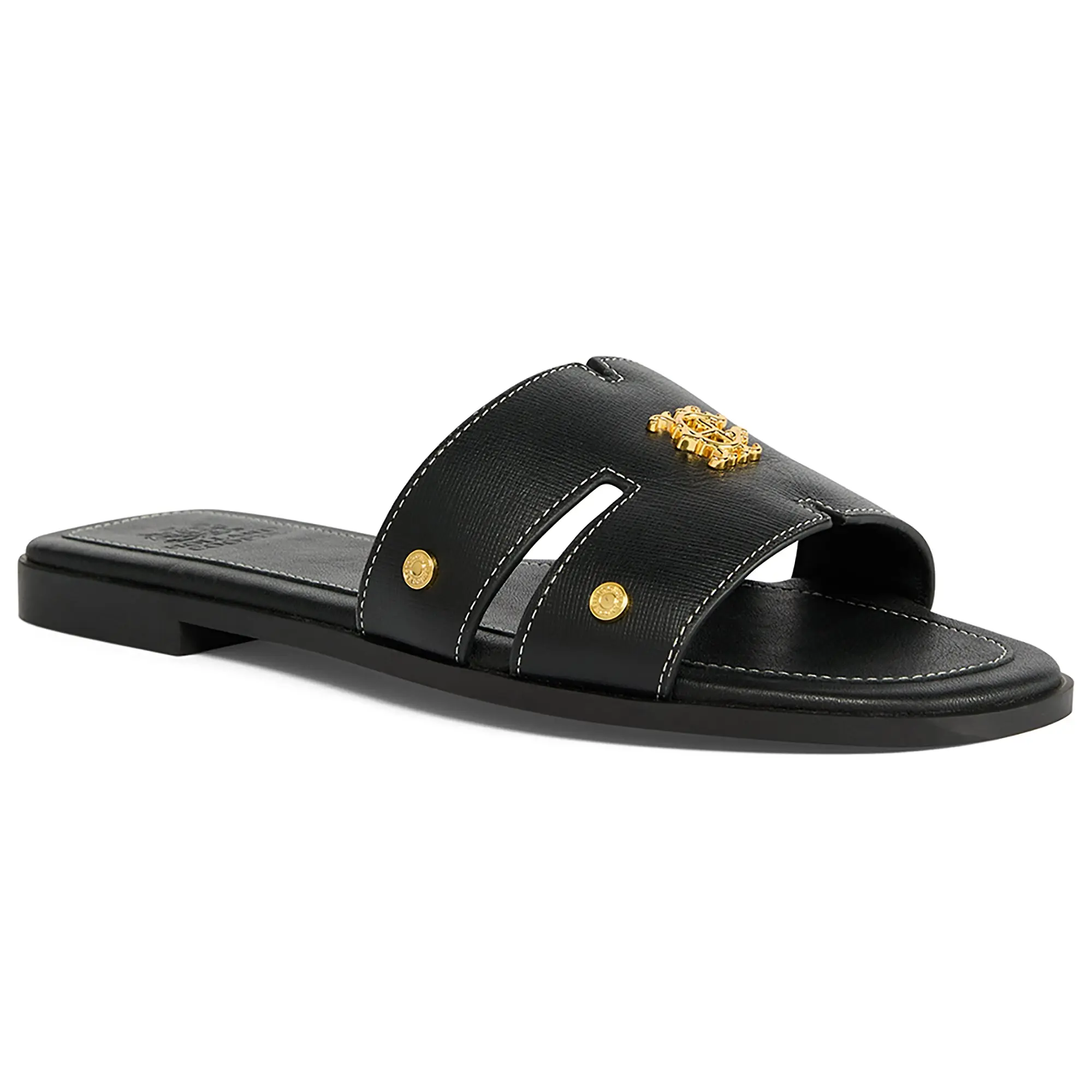 Product image 6 of 6 of Holland Cooper Women's Heraldic Monogram Slides - Black Saffiano