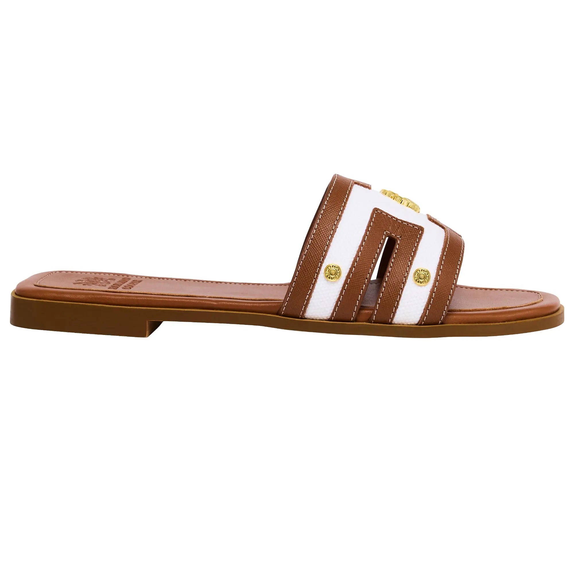 Product image 1 of 5 of Holland Cooper Women's Heraldic Monogram Slides - Natural Tan