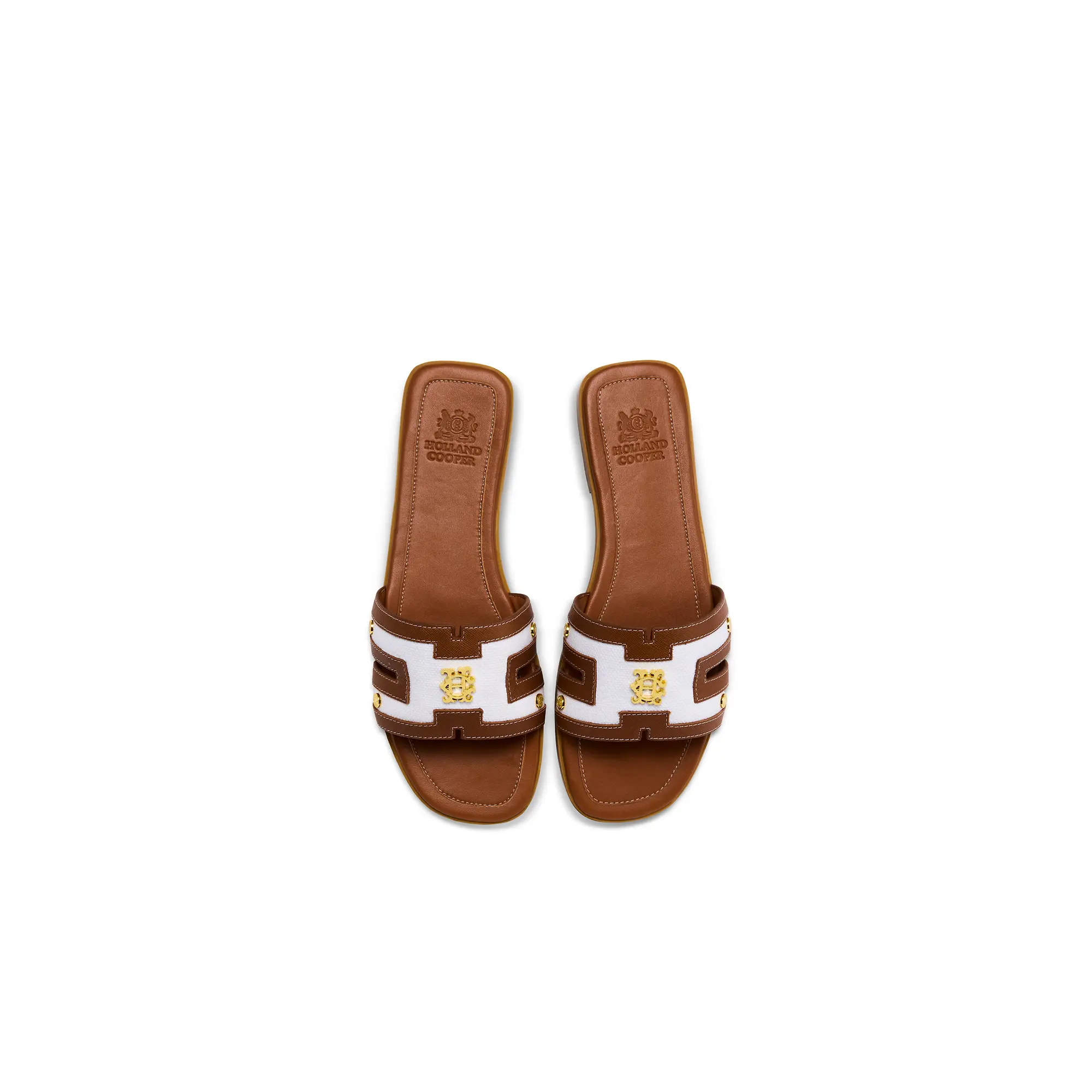 Product image 5 of 5 of Holland Cooper Women's Heraldic Monogram Slides - Natural Tan