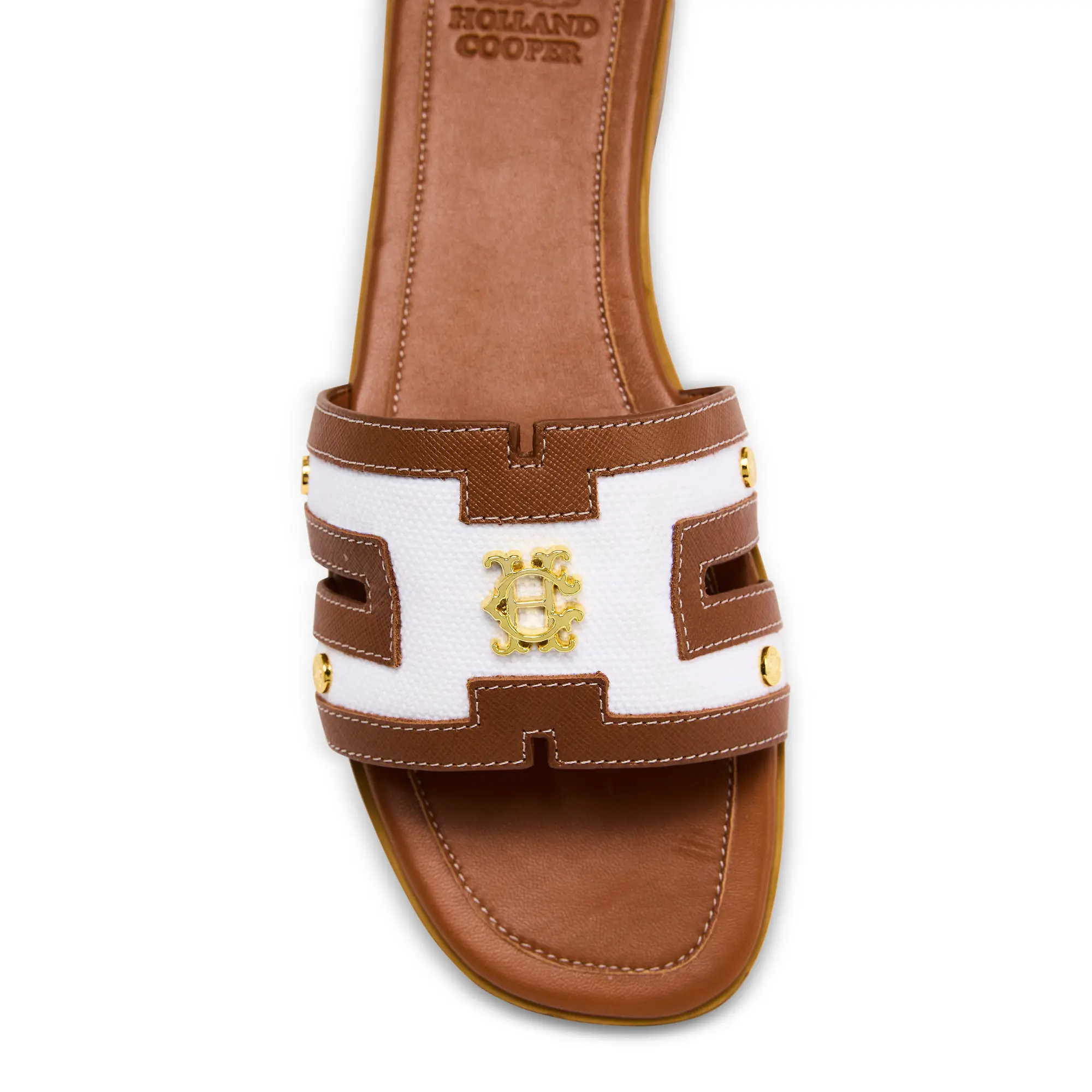 Product image 3 of 5 of Holland Cooper Women's Heraldic Monogram Slides - Natural Tan