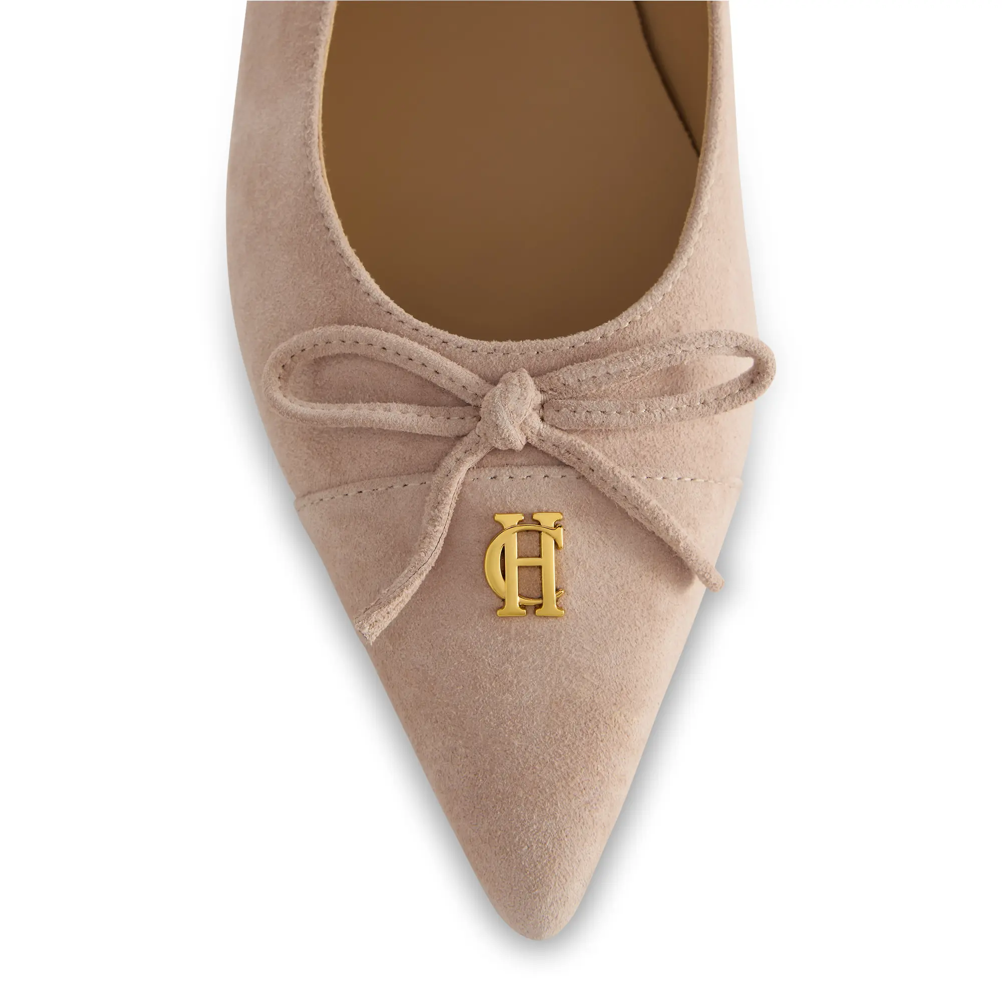 Product image 6 of 7 of Holland Cooper Women's Pointed Ballet Shoes - Blush Suede