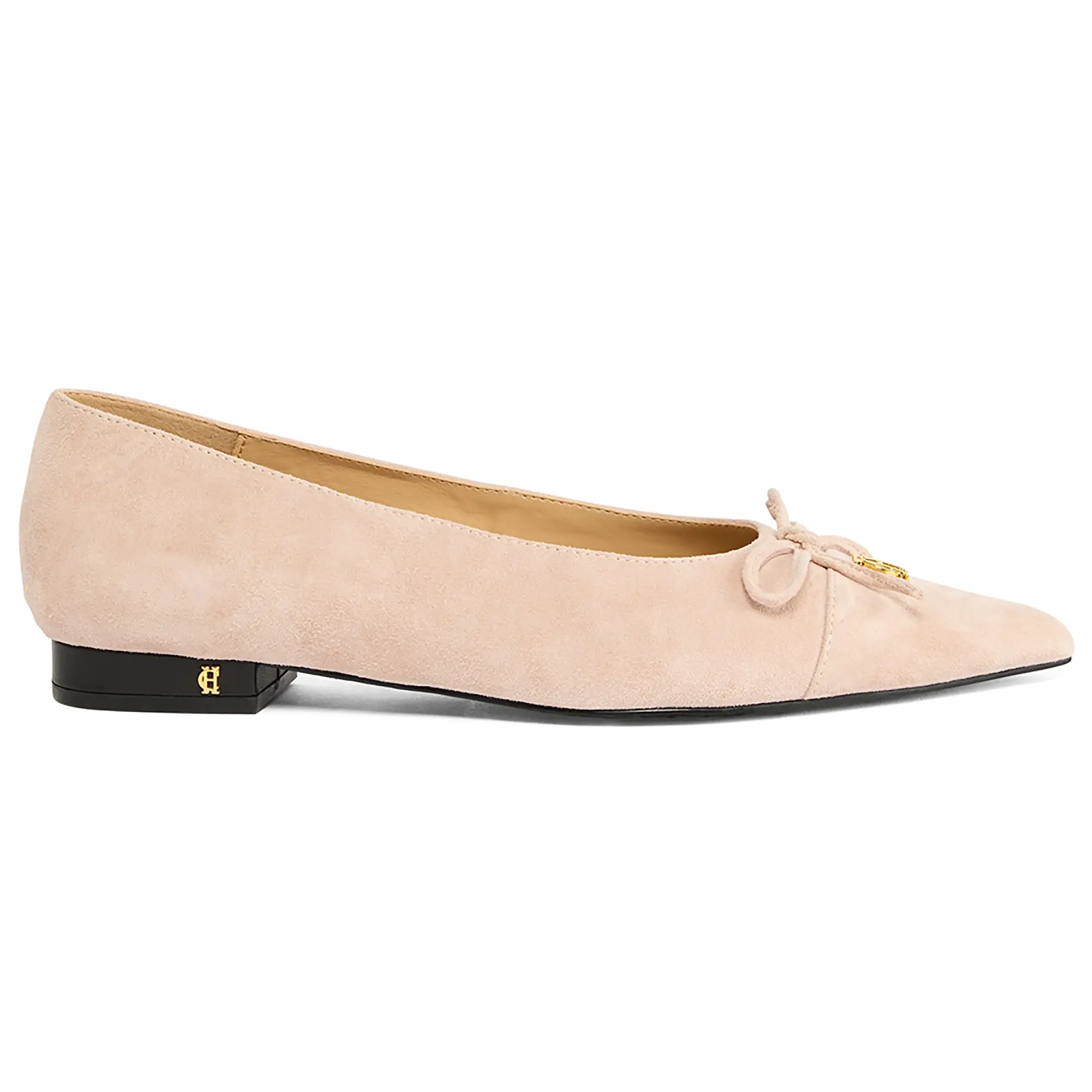 Product image 1 of 7 of Holland Cooper Women's Pointed Ballet Shoes - Blush Suede