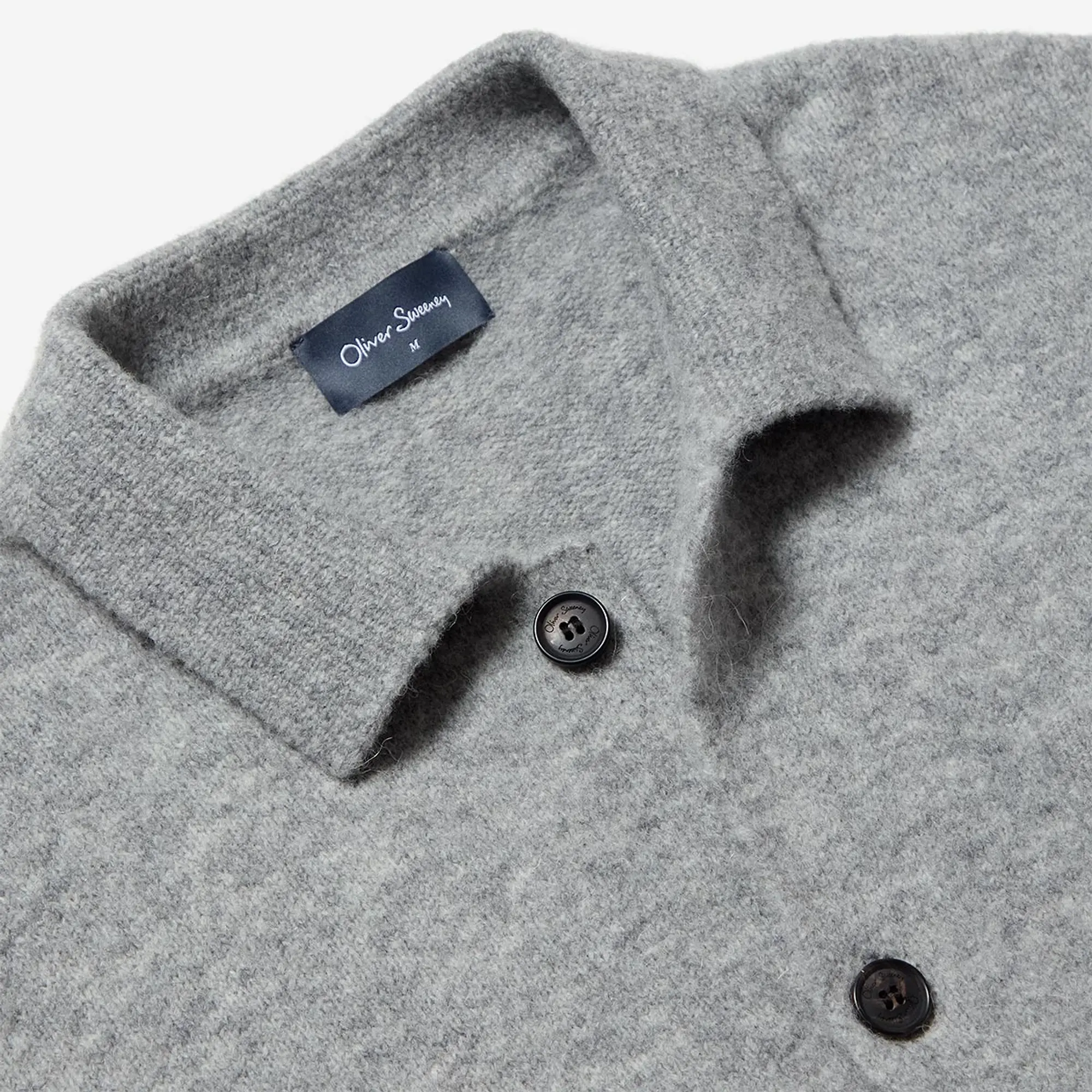 Product image 4 of 5 of Oliver Sweeney Men's Heywood Alpaca Wool Blend Knitted Shirt - Grey