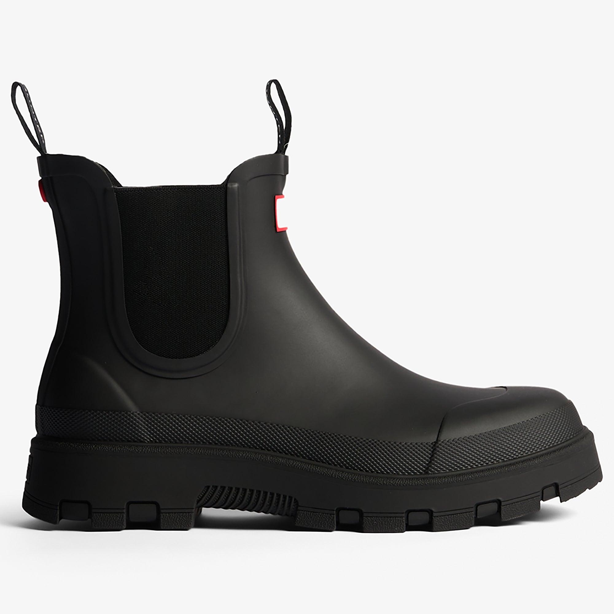 Hunter Unisex Elements Elastic Chelsea Boots - Black | British Attire