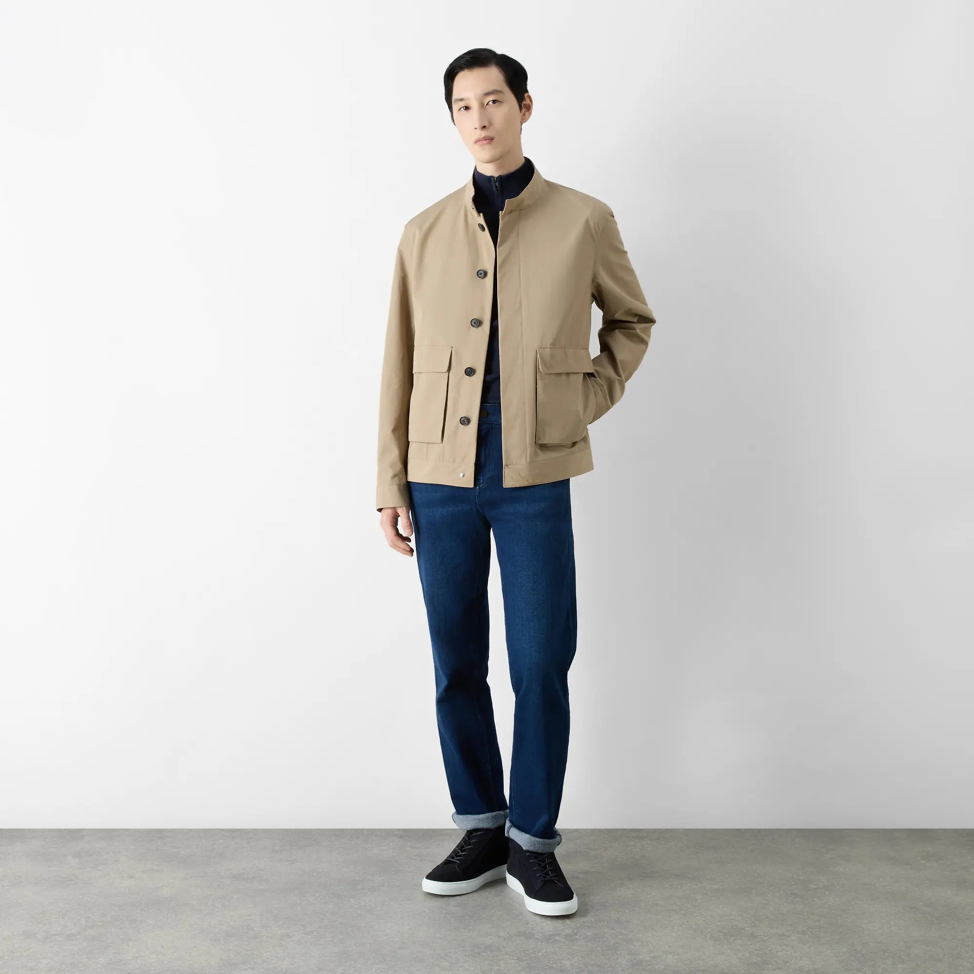 Product image 3 of 7 of Oliver Sweeney Men's Highworth Showerproof Cotton Jacket - Stone